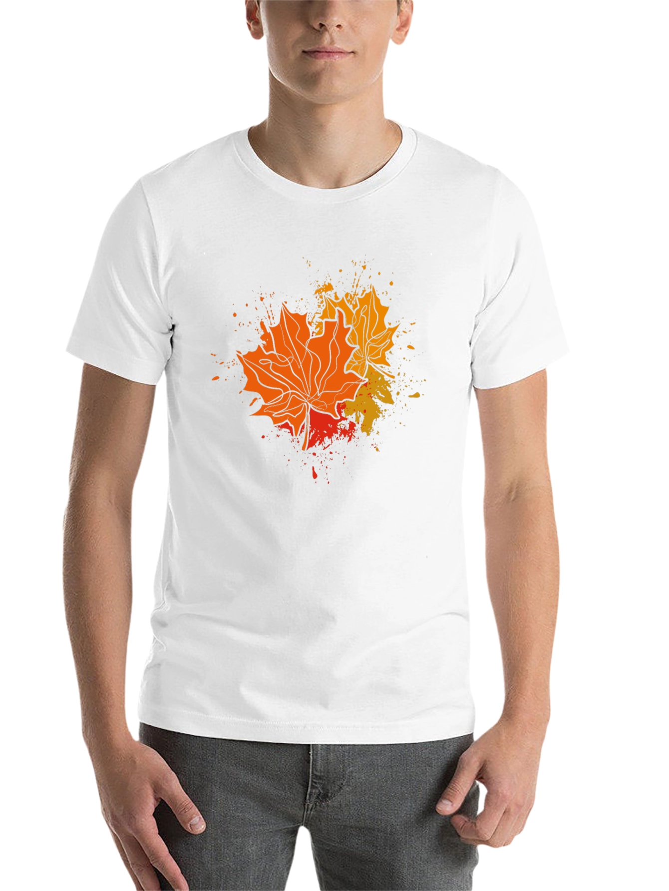 Black Fall Leaves Graphic Tee - Black T-Shirt view 14