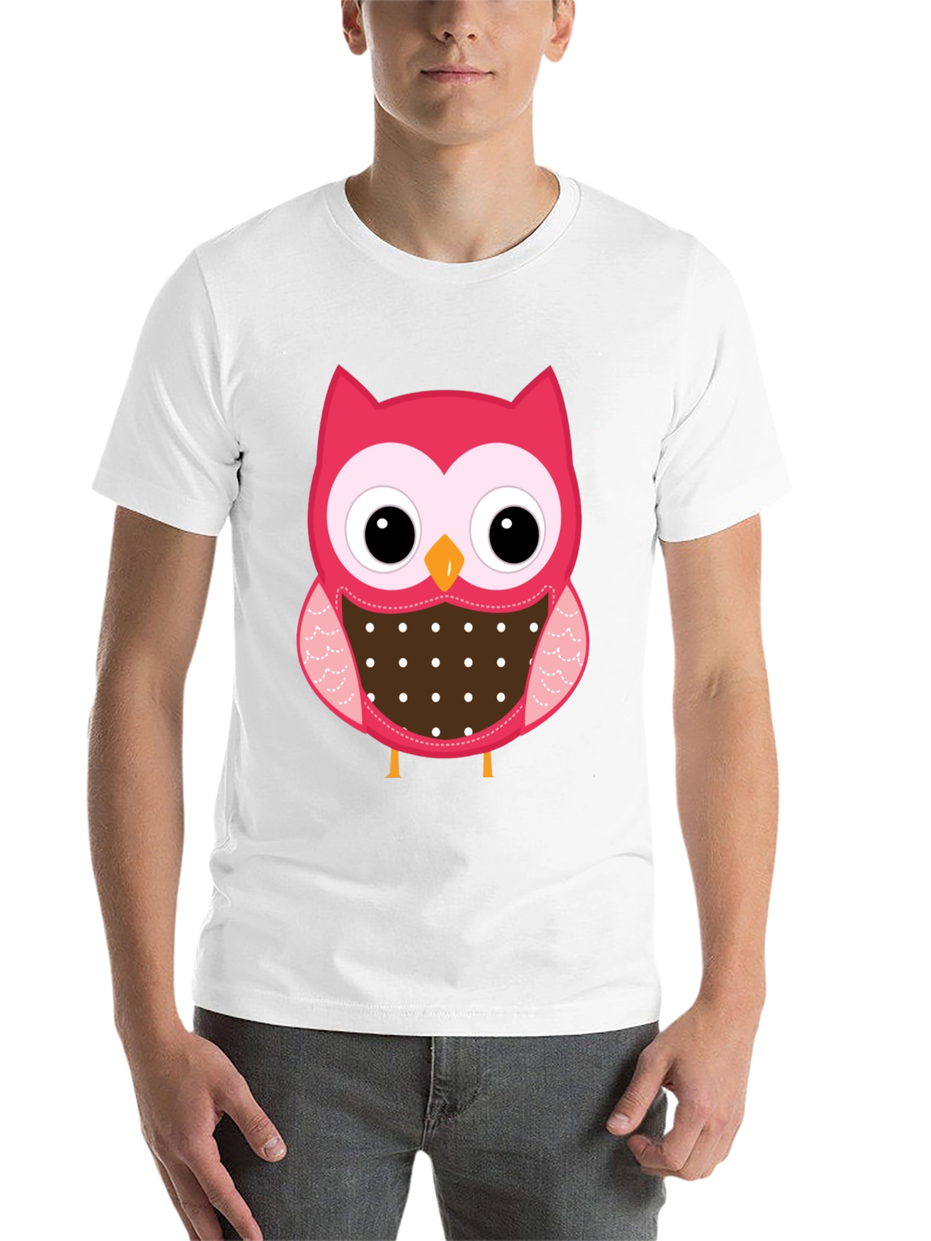 Black Cute Owl Graphic Print Black T-Shirt view 14