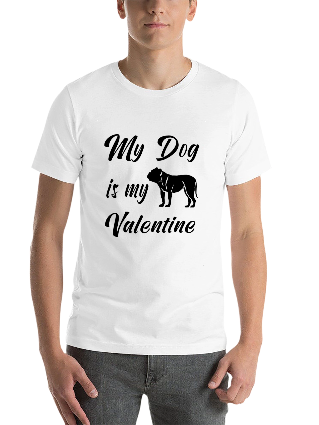 Black My Dog is My Valentine Black T-Shirt view 14