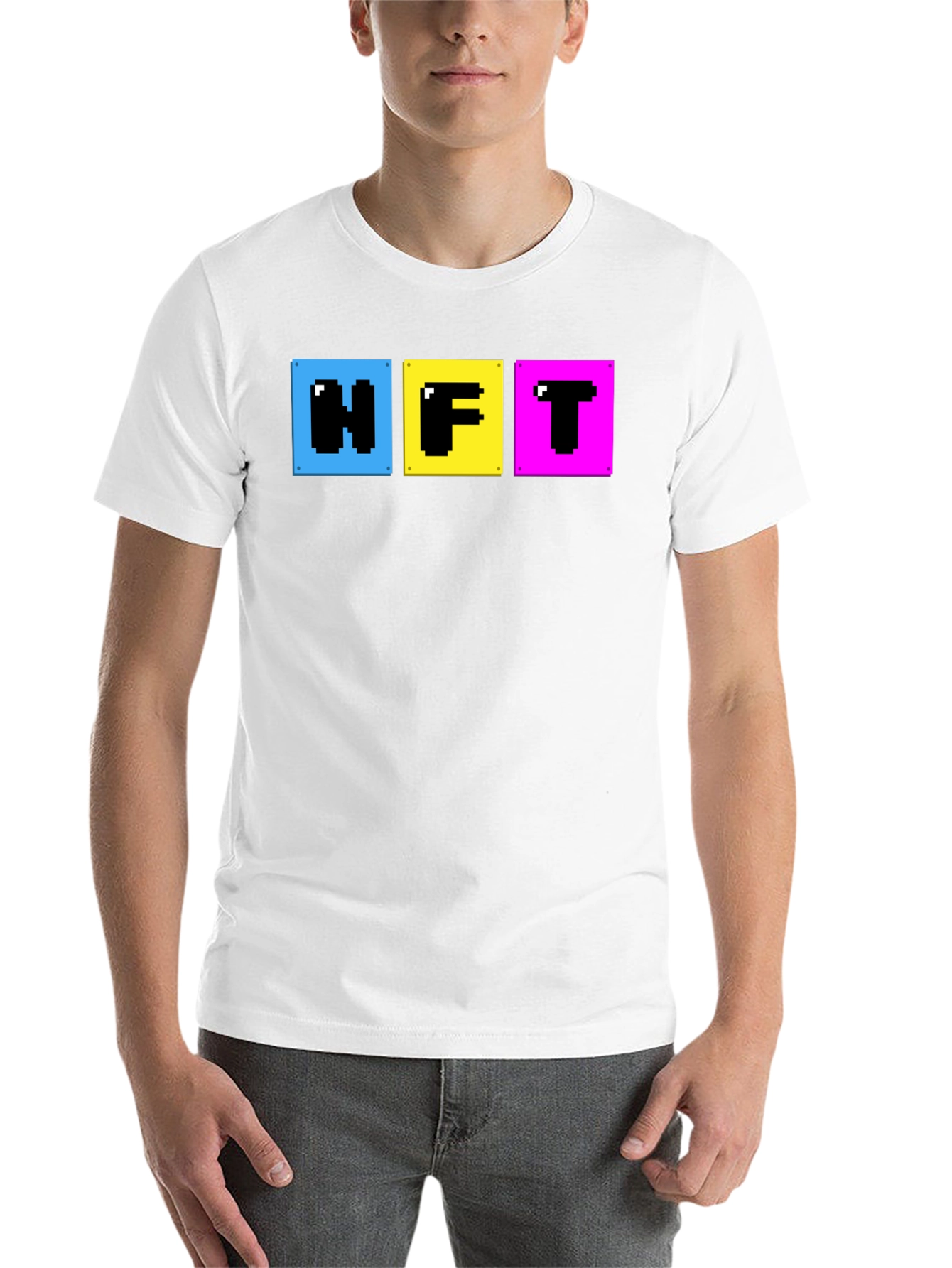 Black Pixelated NFT T-Shirt - Crypto Art Fashion view 14