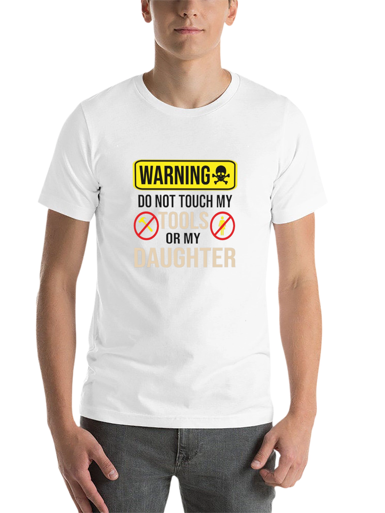 Black Warning Don't Touch My Tools Or My Daughter Funny Graphic Tee view 14
