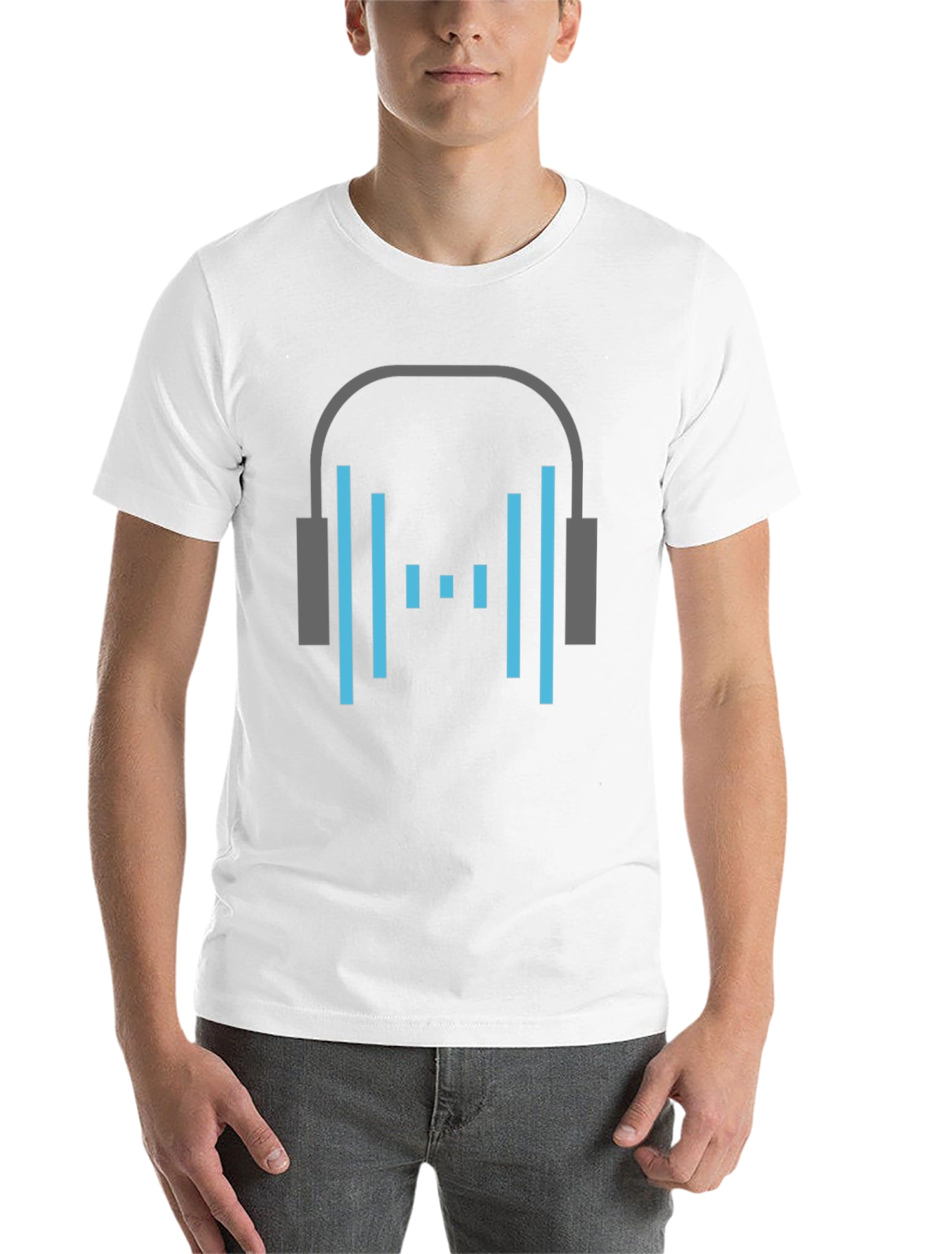 Black Headphone Graphic Tee - Stylish Black Cotton T-Shirt view 14