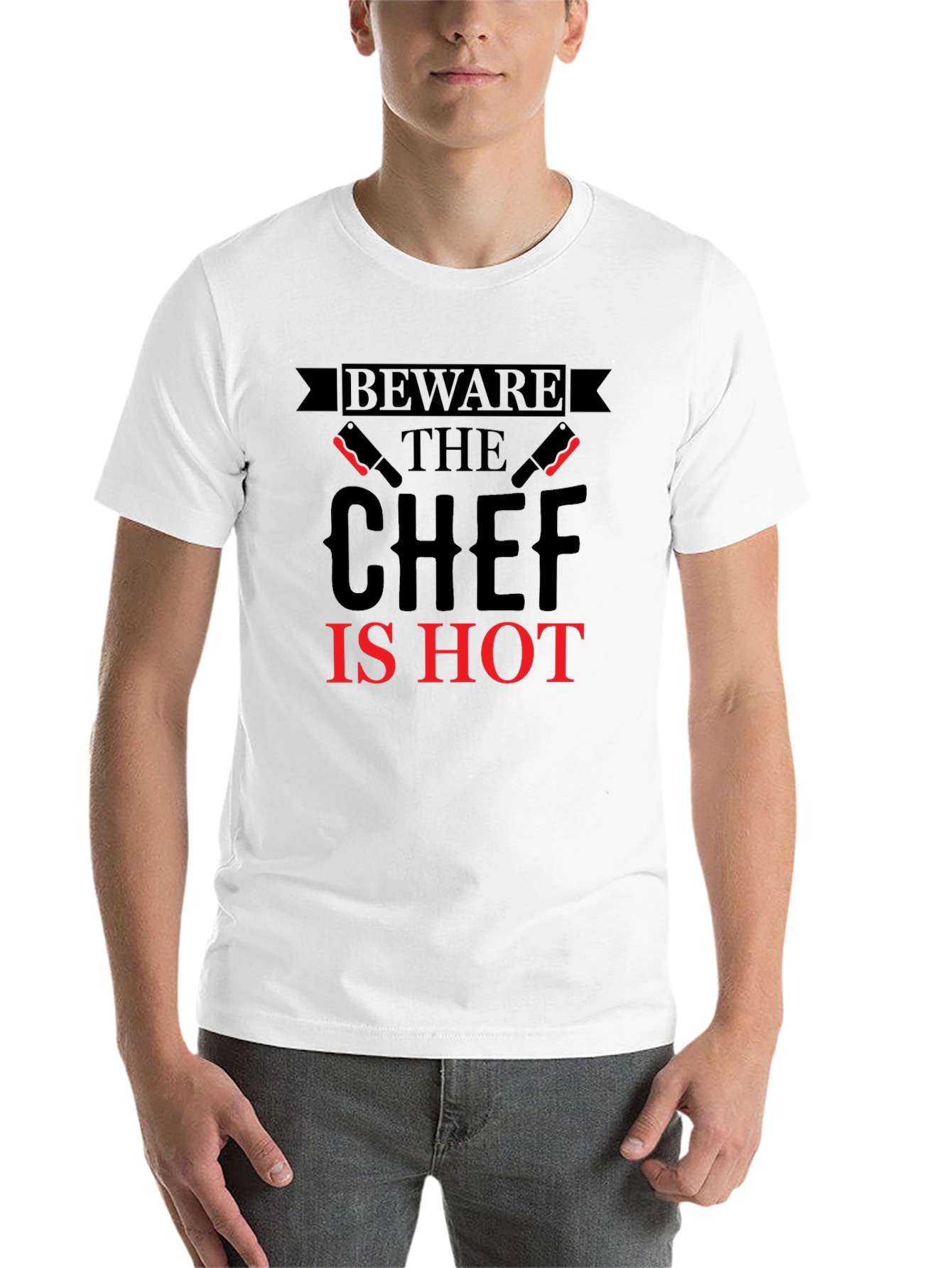 Black Beware The Chef Is Hot T-Shirt - Black view 14