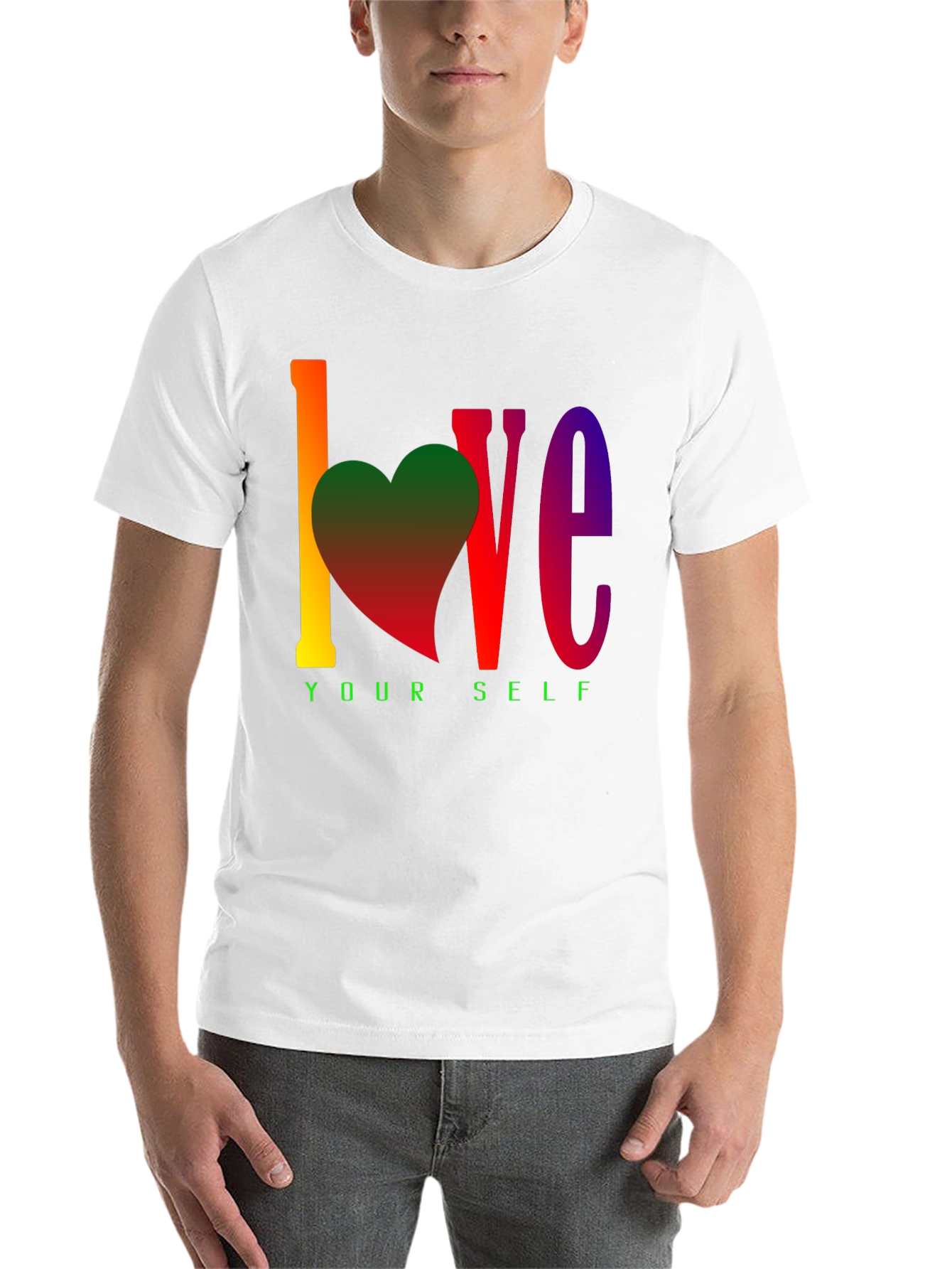Black Love Yourself Rainbow Graphic Tee view 14