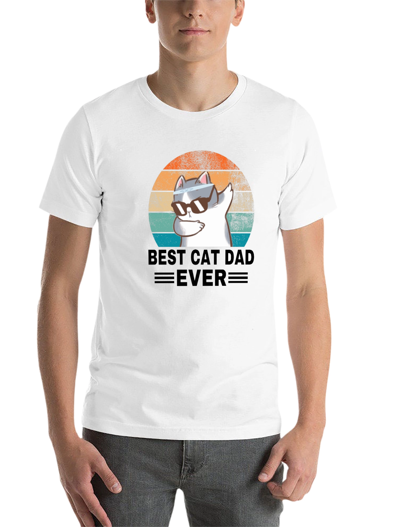Black Best Cat Dad Ever T-Shirt view 14