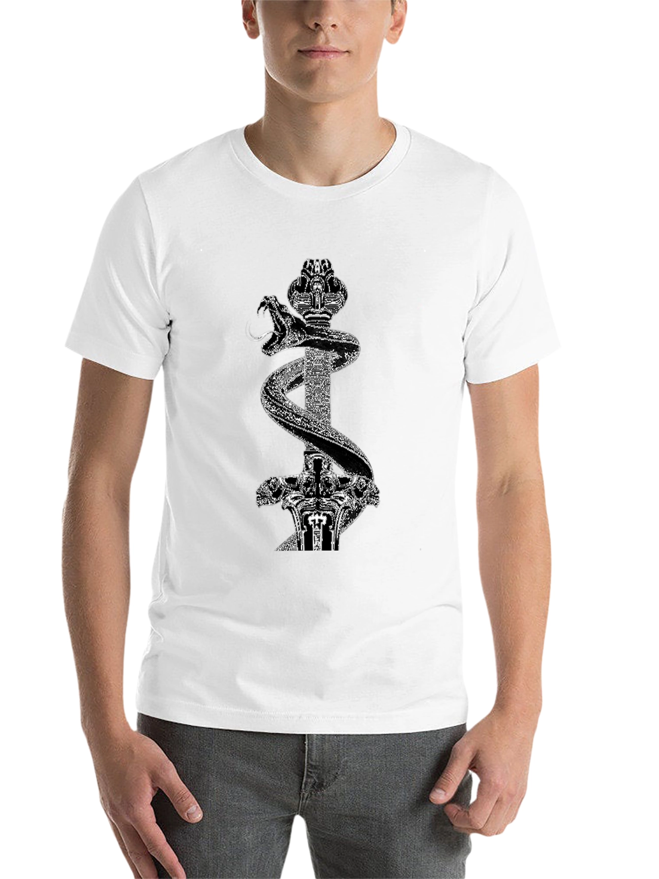 Black Black T-Shirt with Snake & Sword Graphic view 14