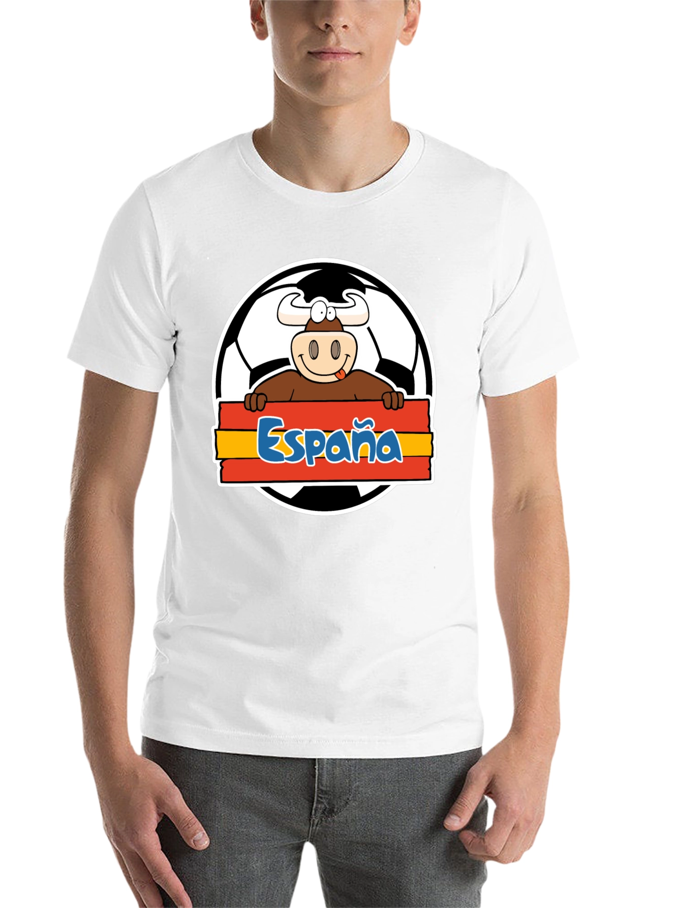 Black Spain Soccer Bull T-Shirt - Viva España Football Tee! view 14