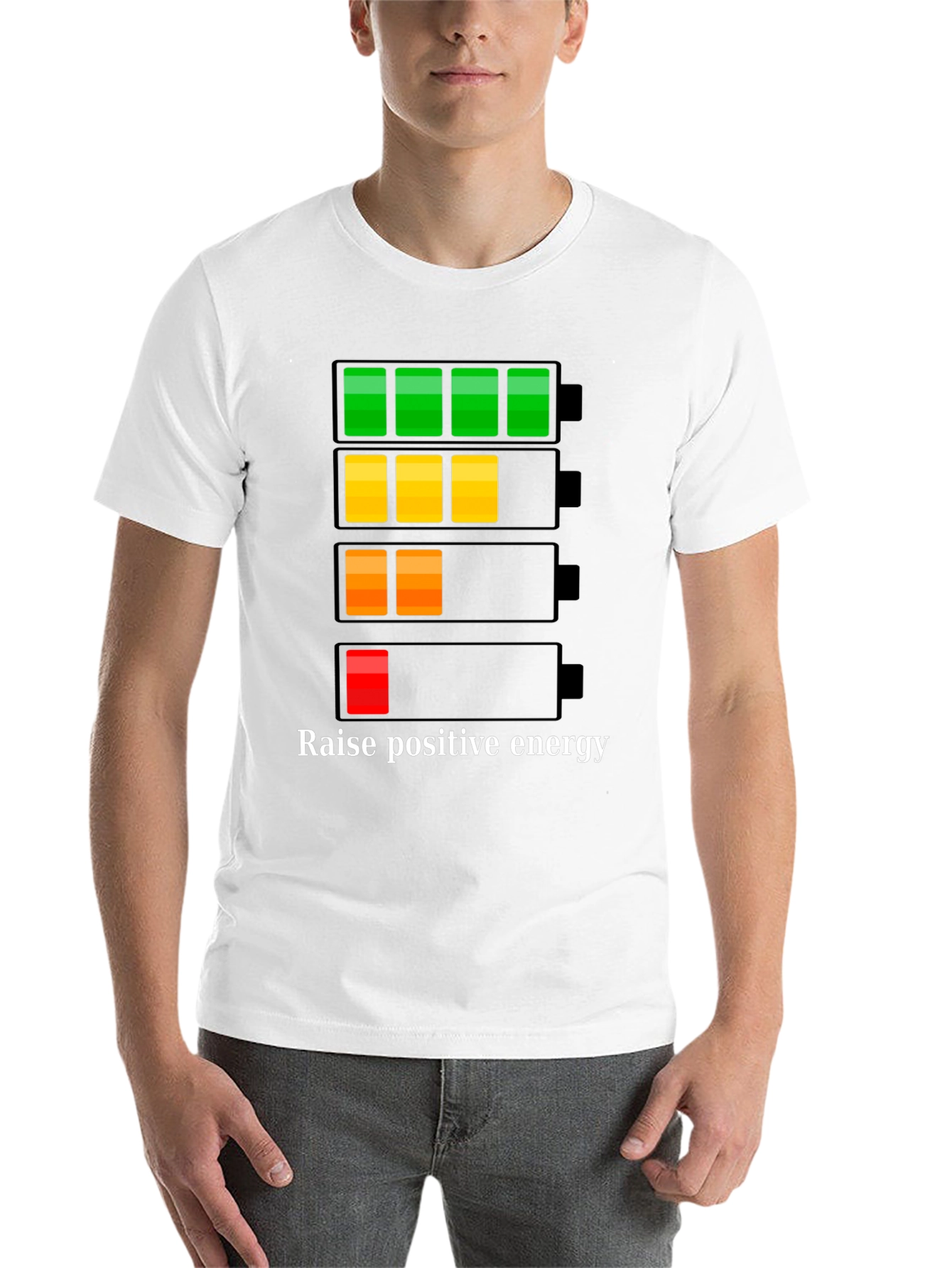 Black Raise Positive Energy T-Shirt - Battery Level Graphic view 14