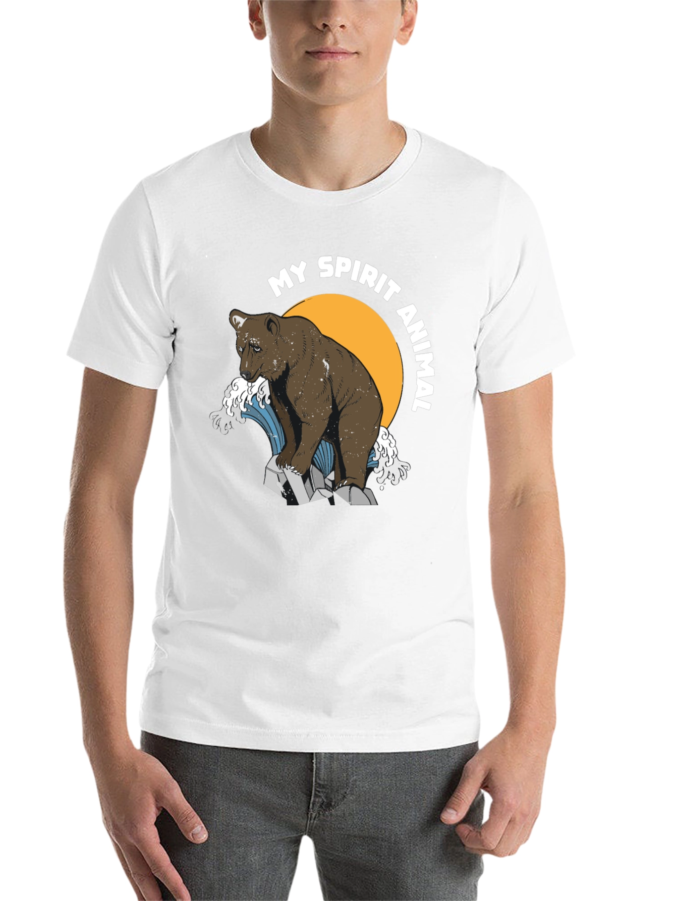 Black Bear Spirit Animal Graphic T-Shirt view 14