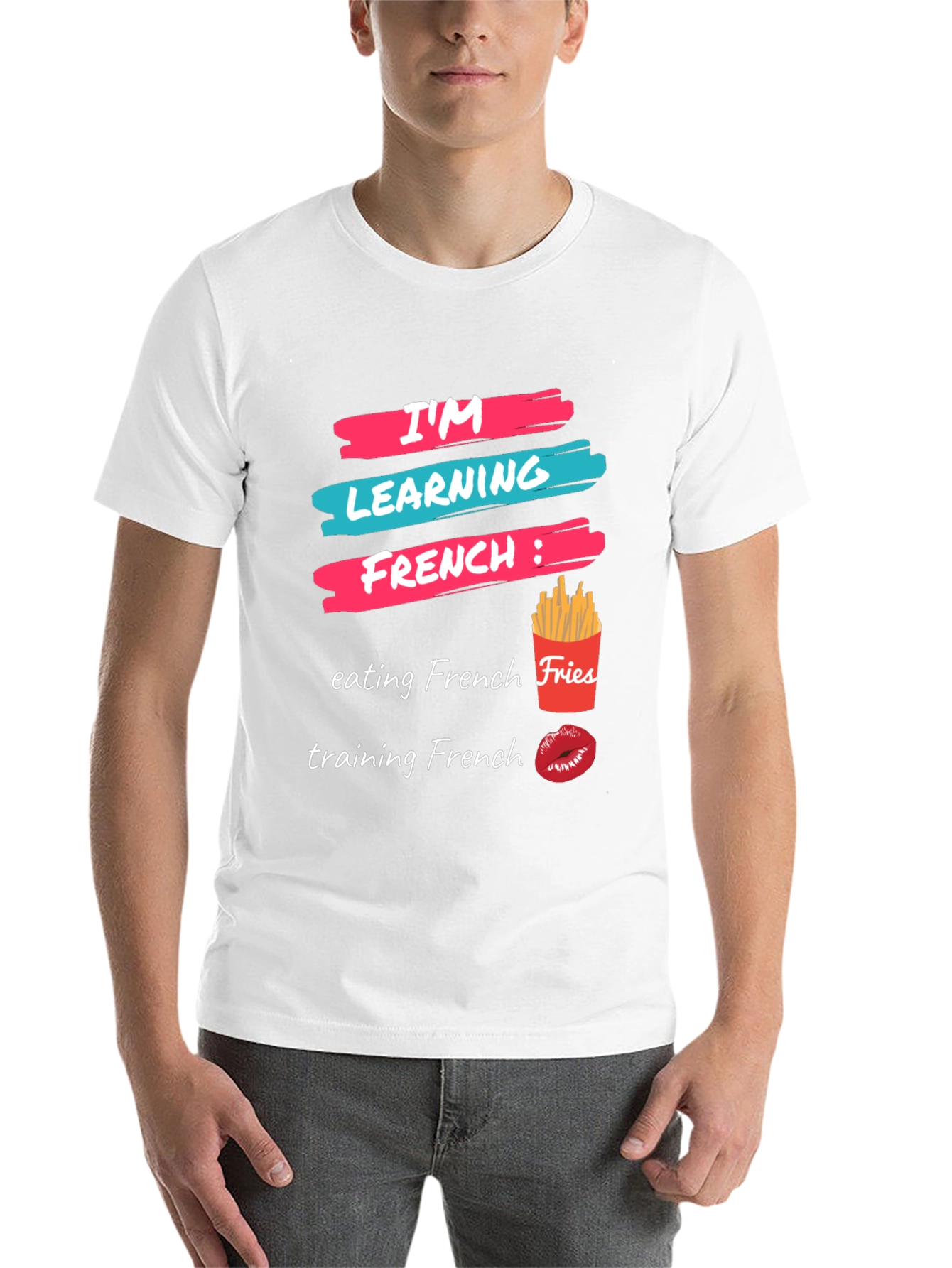Black I'm Learning French T-Shirt view 14