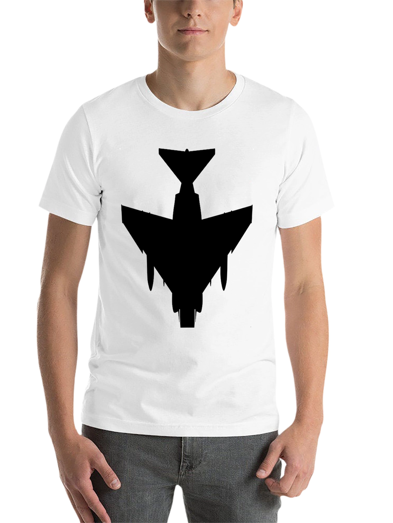 Black Stealth Jet Black T-Shirt - Military Aviation Style view 14