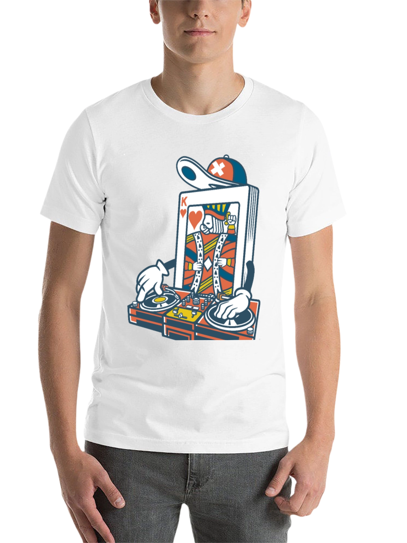 Black King of Hearts DJ Graphic T-Shirt view 14