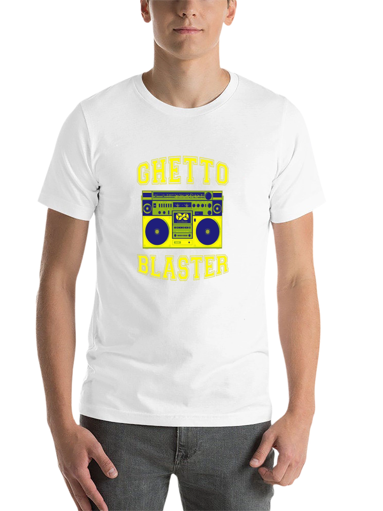 Black Ghetto Blaster Graphic Tee - Retro Boombox Design view 14