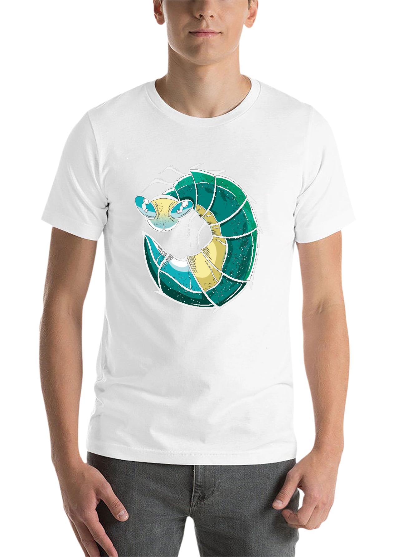 Black Cool Shrimp Design Black T-Shirt view 14