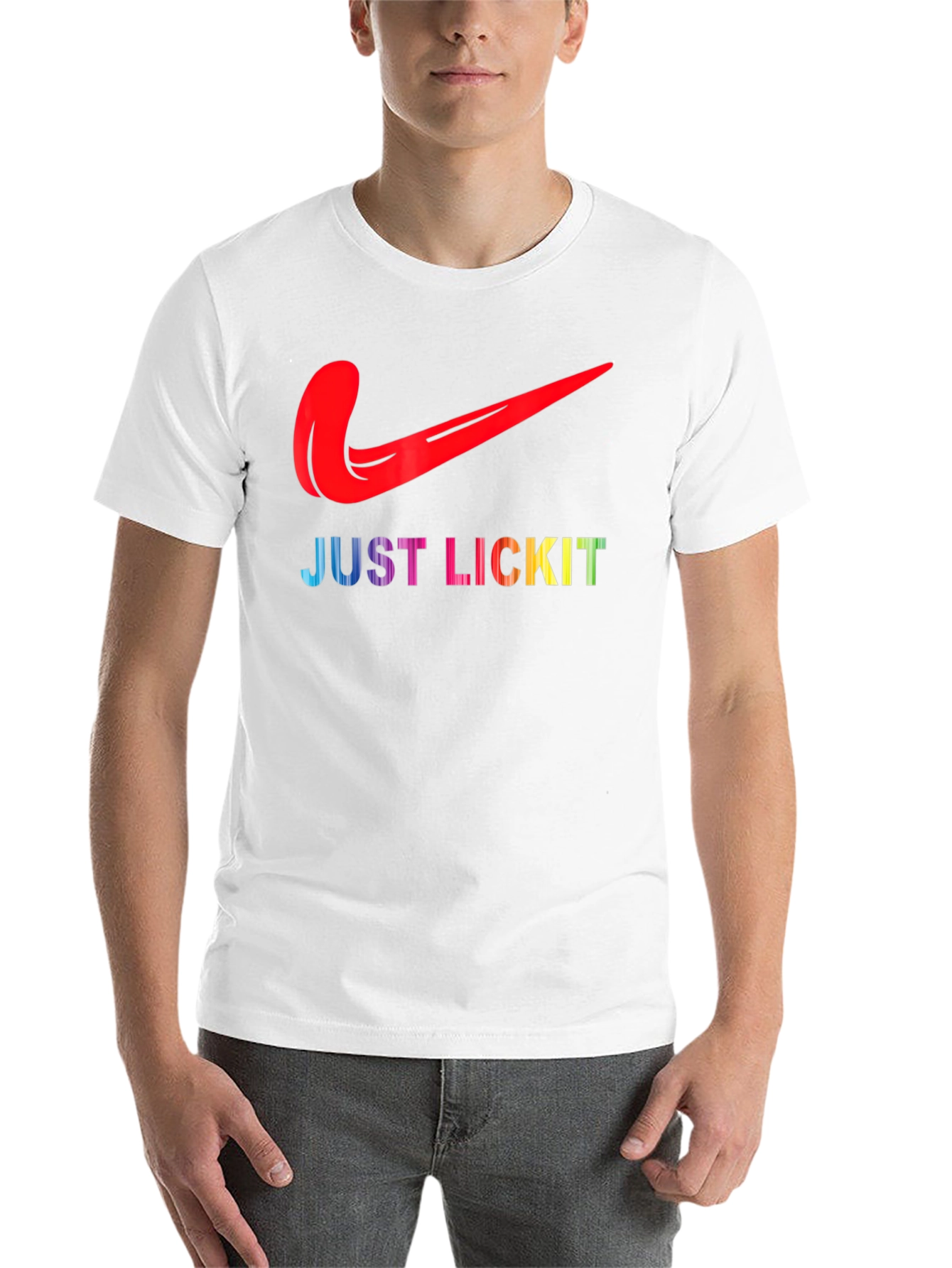 Black Just Lick It Tongue Logo Graphic Tee view 14