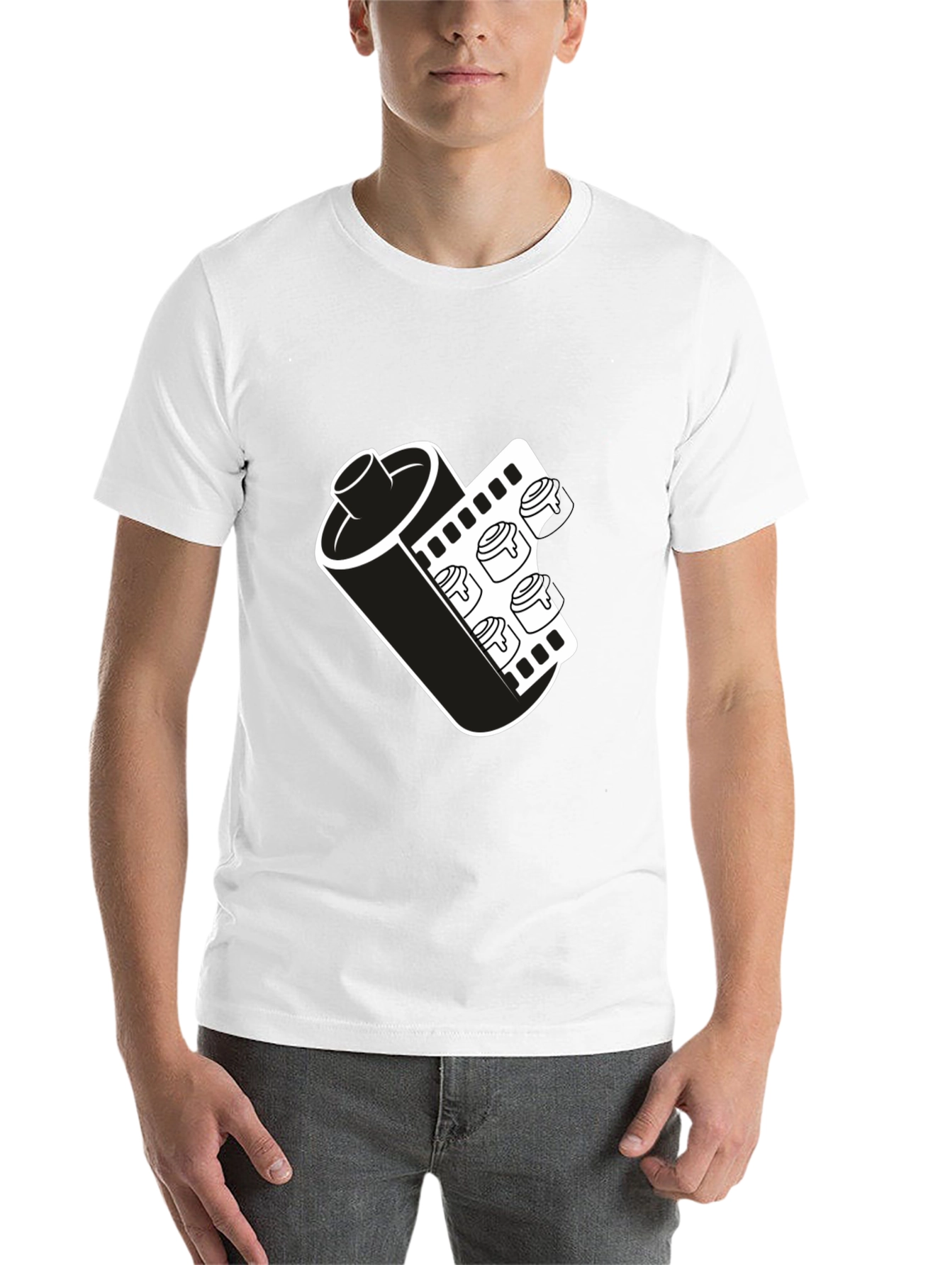 Black Retro Film Roll T-Shirt - Classic Photography Tee view 14