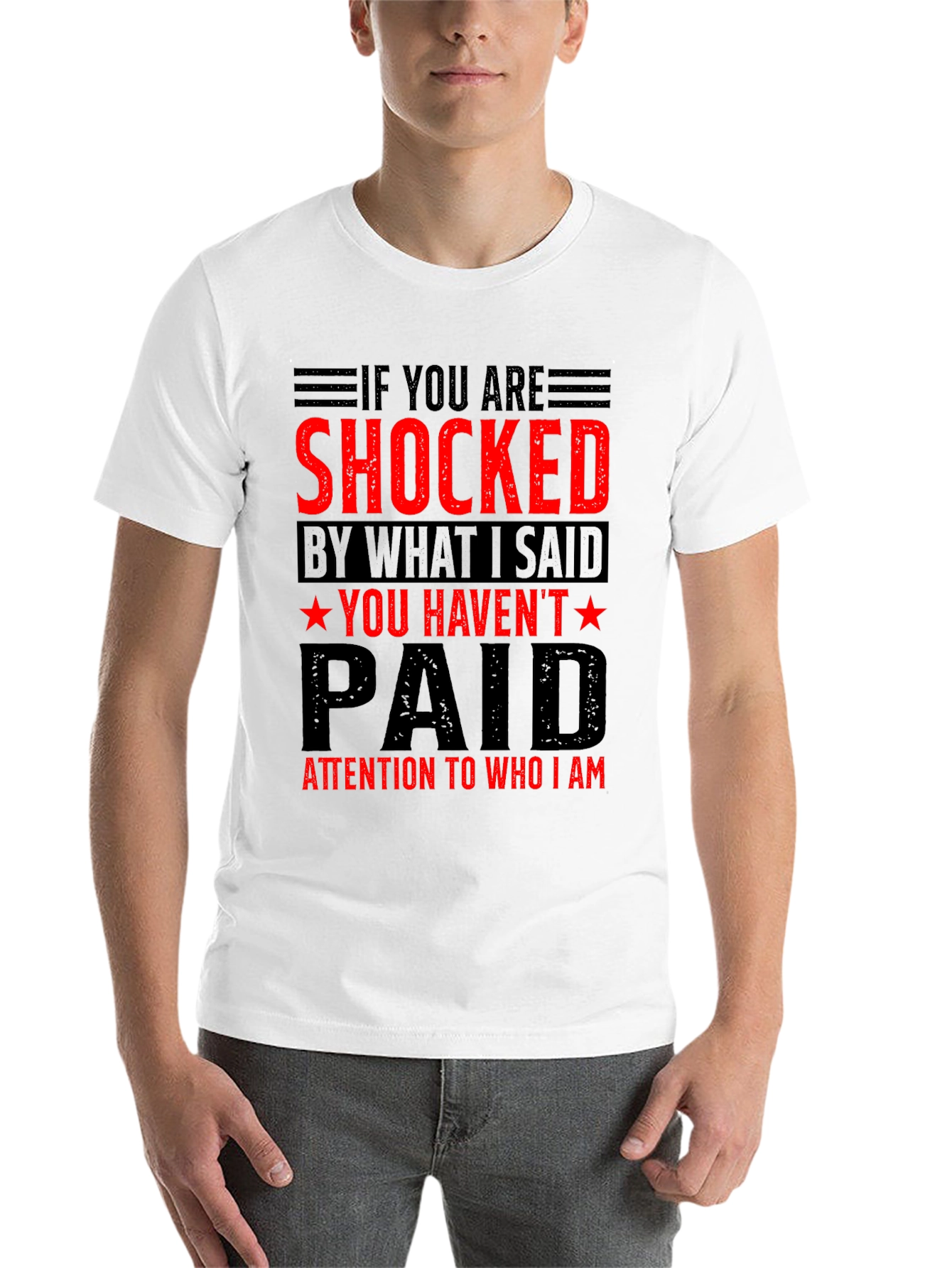 Black Shocked T-Shirt - Bold Statement Tee view 14