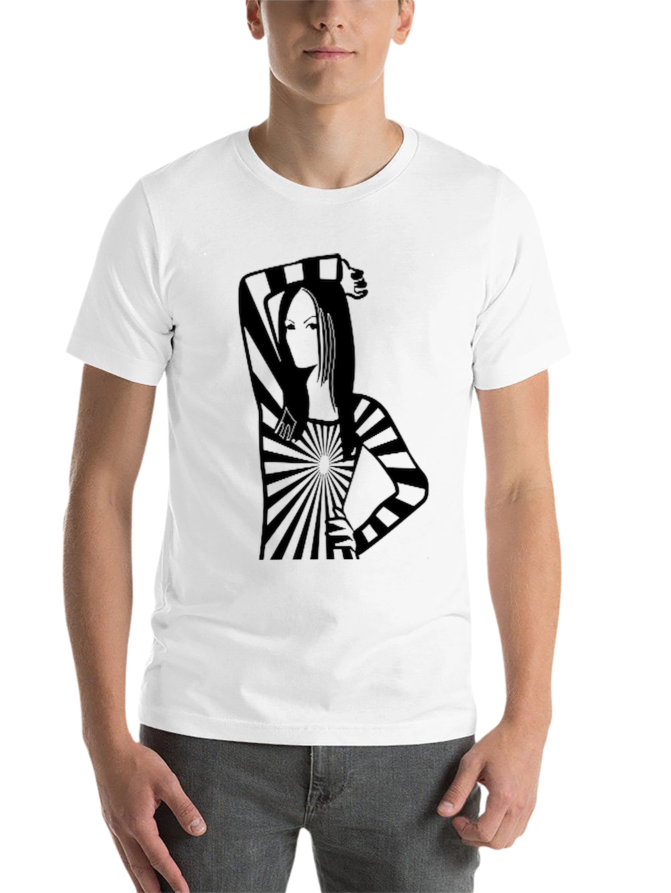 Black Stripped Design T-Shirt view 14