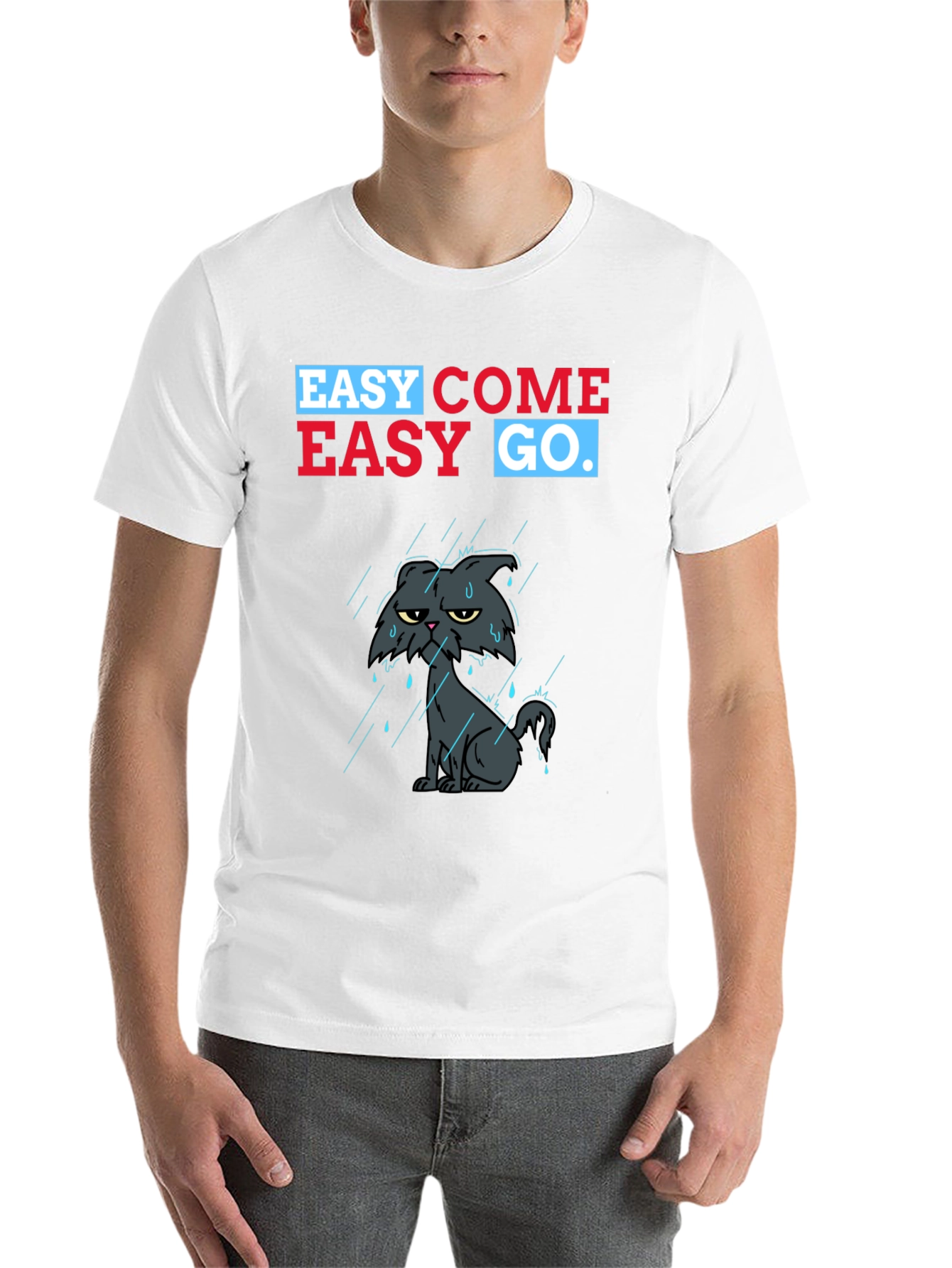 Black Easy Come Easy Go Grumpy Cat T-Shirt view 14
