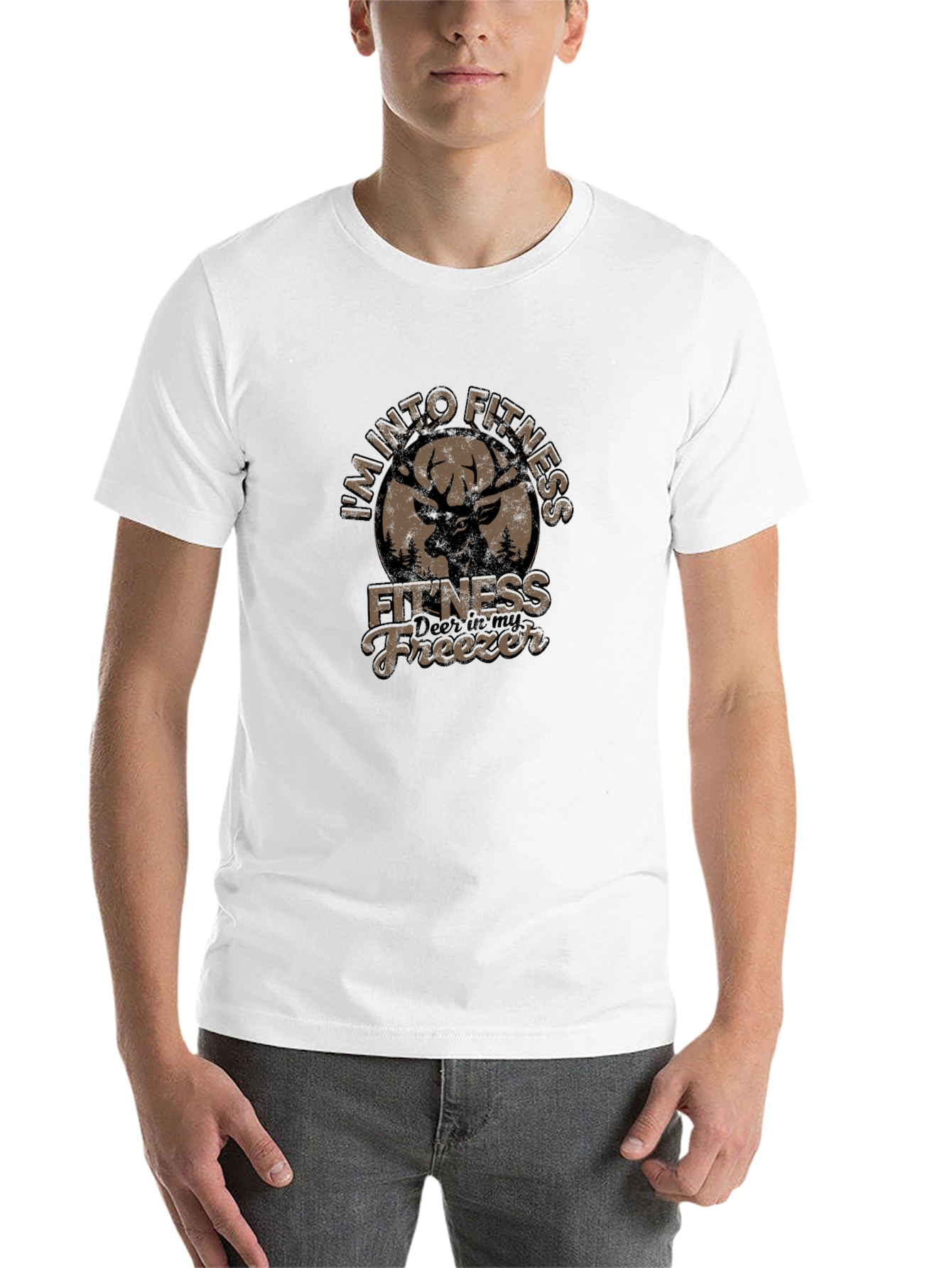 Black I'm Into Fitness Deer Hunting Funny T-Shirt view 14