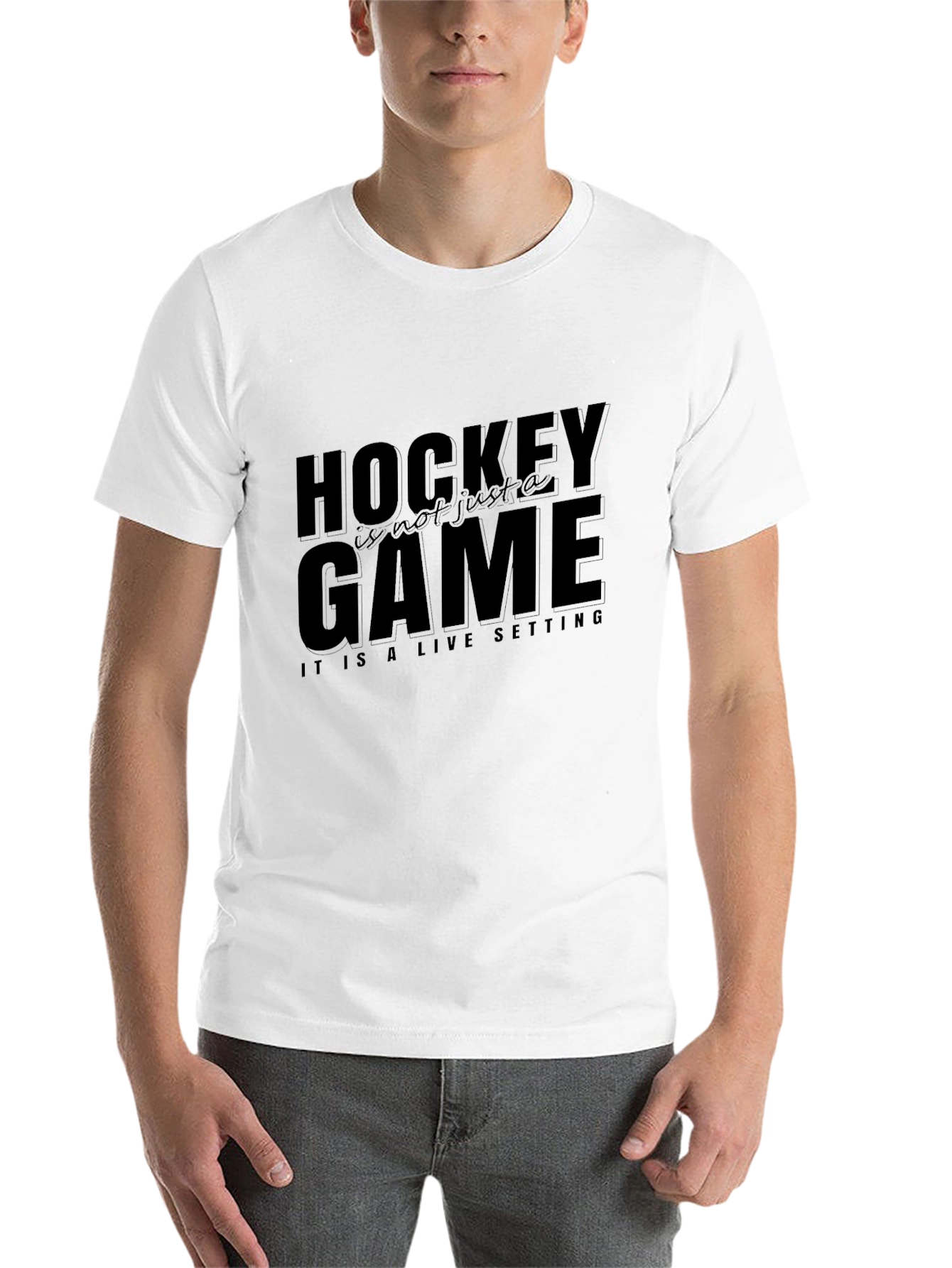 Black Hockey Fan T-Shirt - "Hockey Is Not Just a Game" Tee view 14