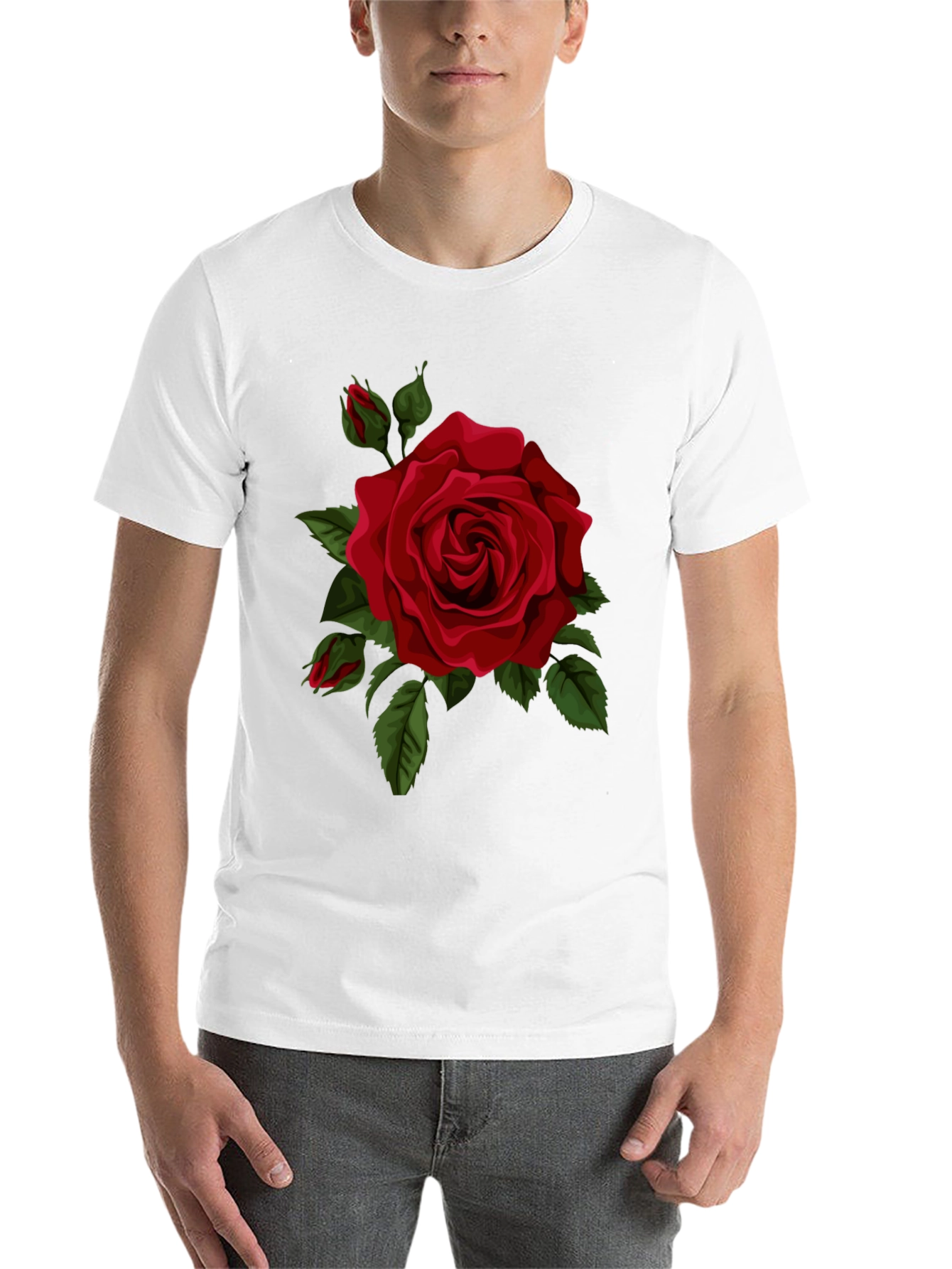 Black Red Rose Graphic Tee view 14