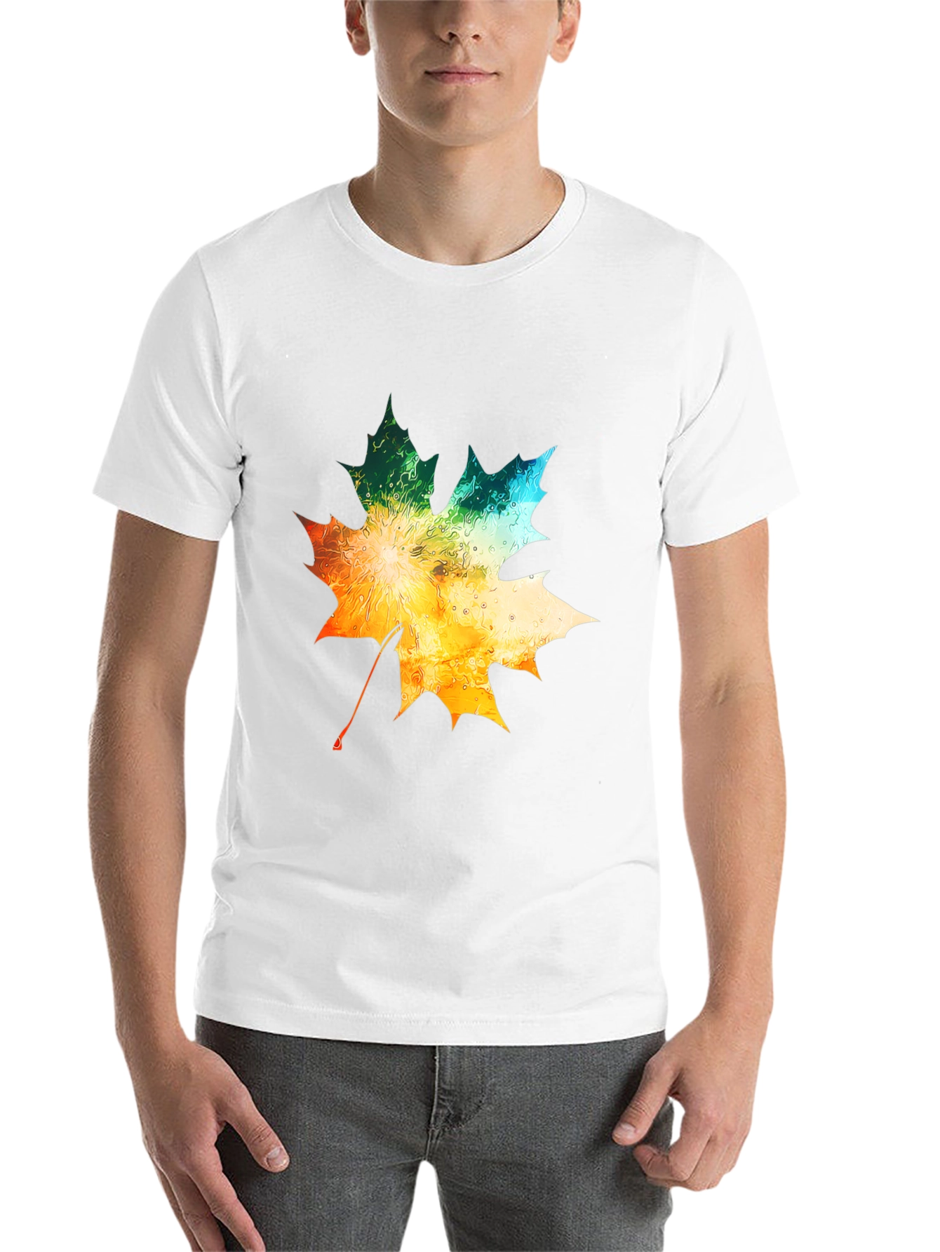Black Maple Leaf Graphic Tee - Autumn Colors view 14
