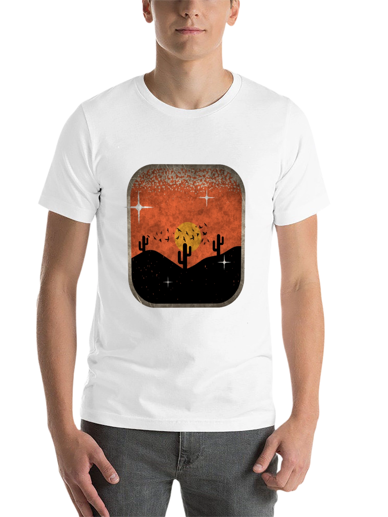 Black Retro Desert Sunset Graphic Tee - Classic Black view 14