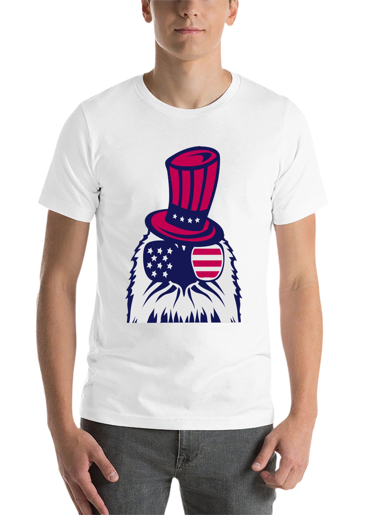 Black Patriotic Eagle T-Shirt - Stars and Stripes Design view 14