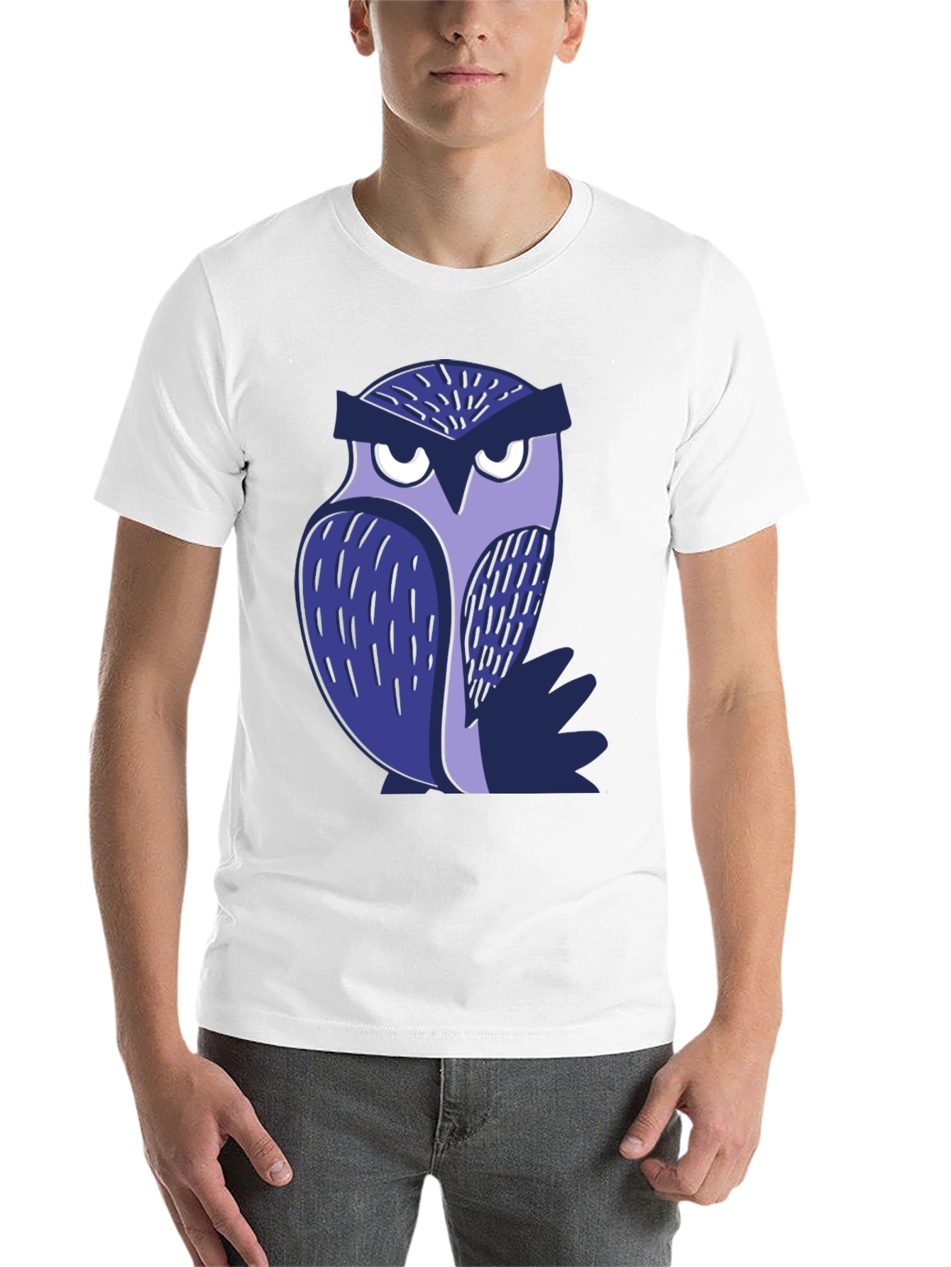 Black Cool Owl Graphic Tee - Black Unisex T-Shirt view 14