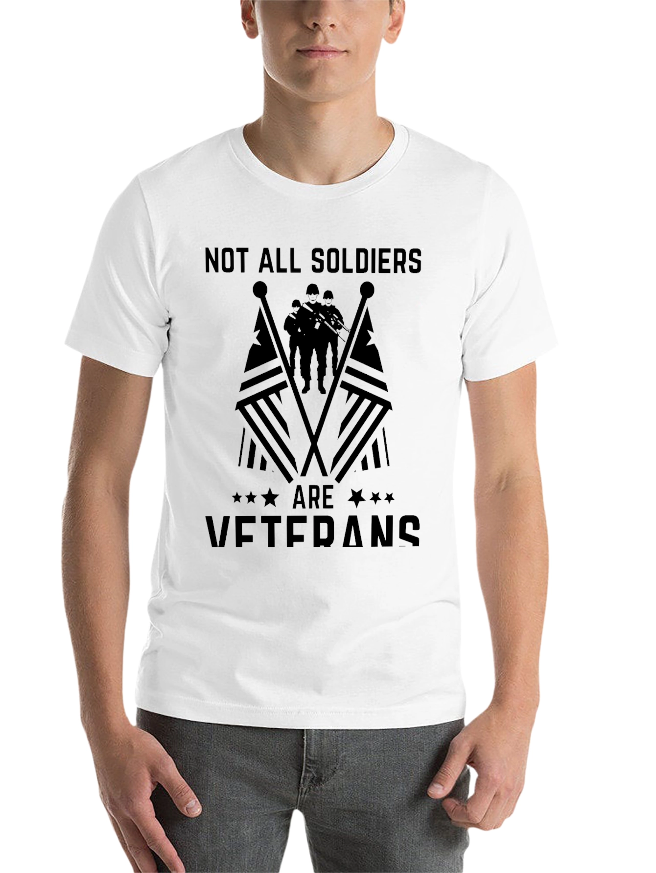 Black Not All Soldiers Are Veterans Graphic Tee view 14