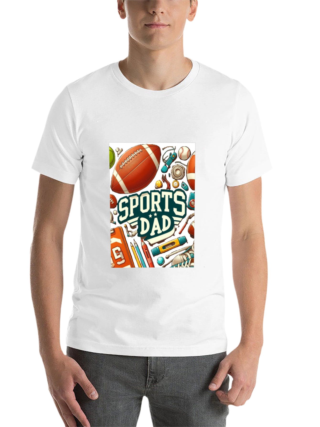 Black Sports Dad Graphic Tee - Perfect Gift for Sporty Dads! view 14