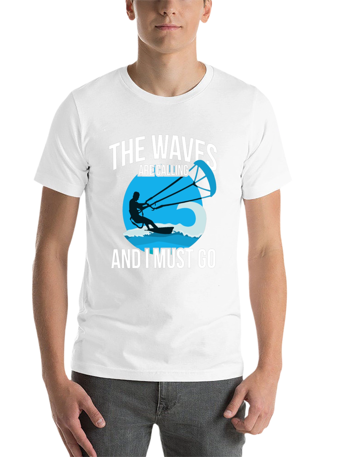 Black The Waves Are Calling Men's Graphic Tee view 14