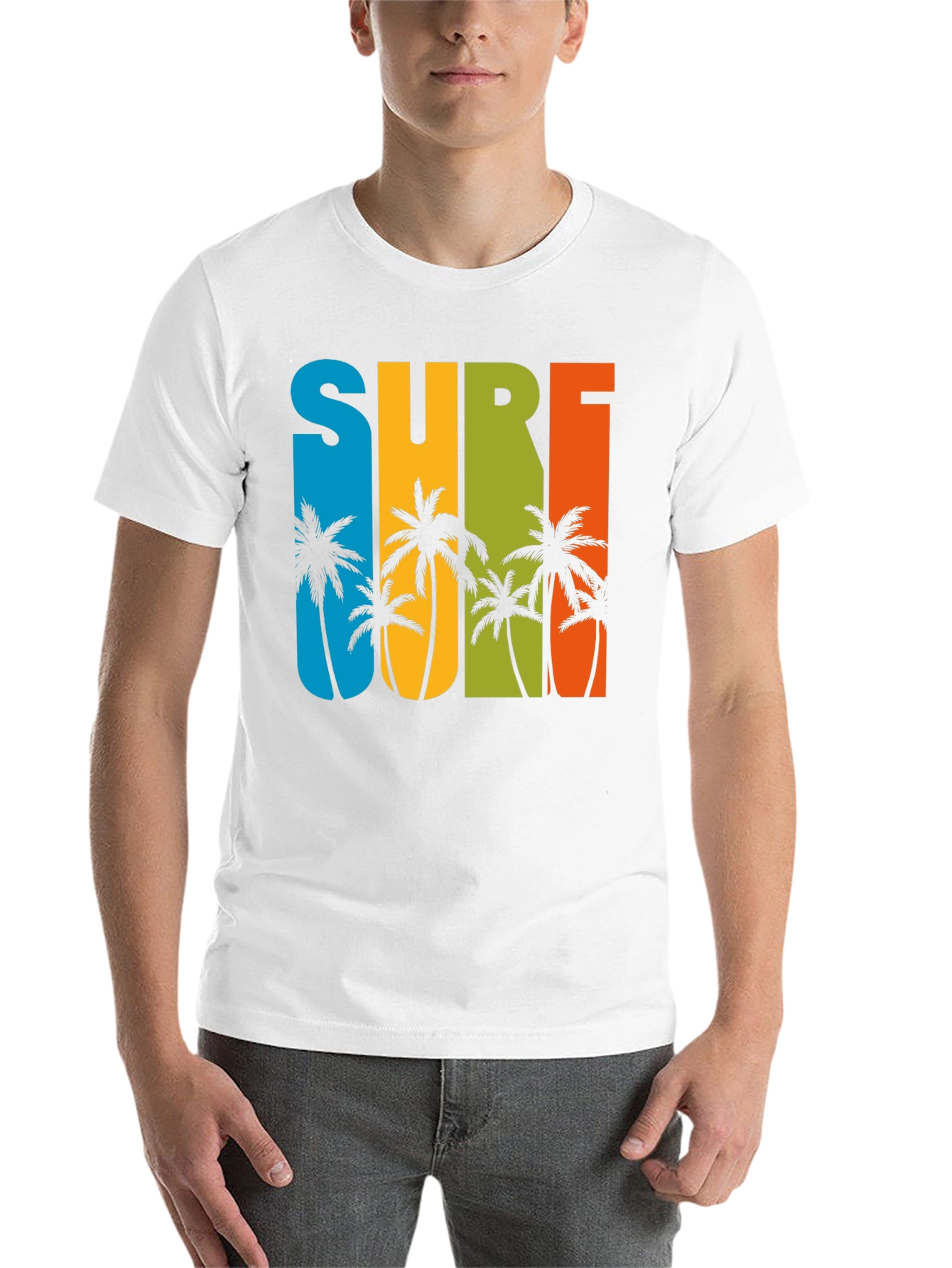 Black Surf Palm Tree Graphic T-Shirt - Retro Summer Style view 14