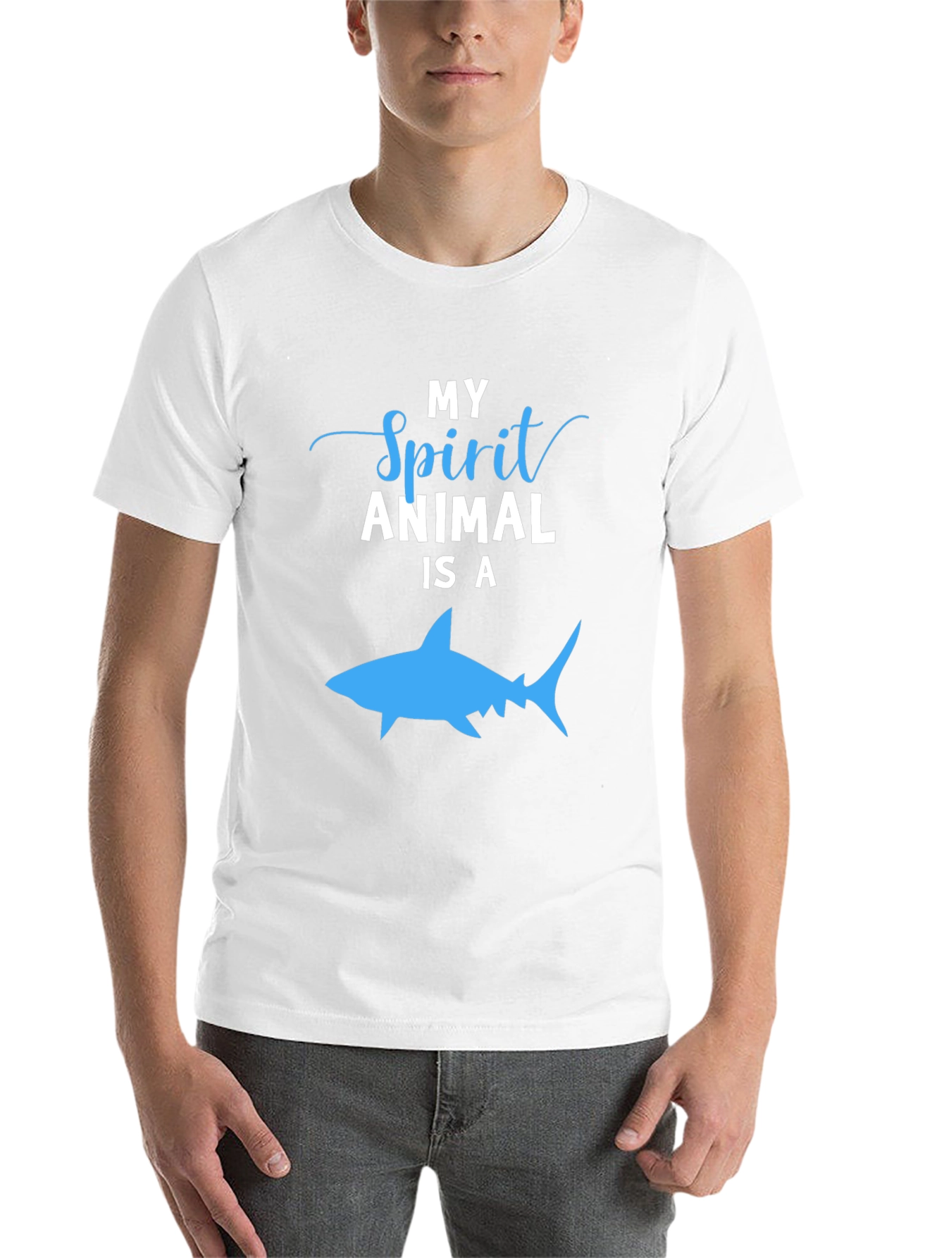 Black My Spirit Animal is a Shark T-Shirt, Black view 14