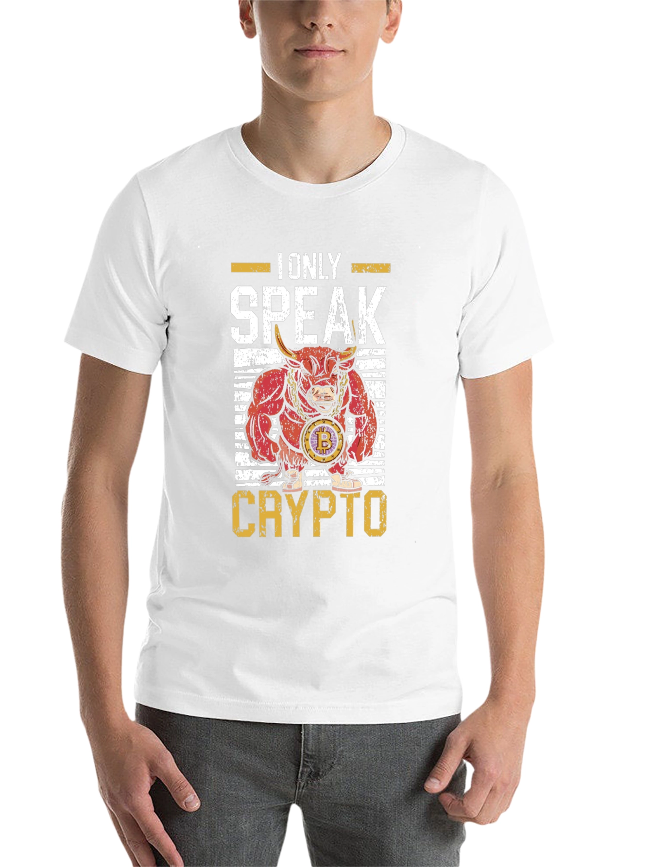 Black Crypto Bull T-Shirt - I Only Speak Crypto view 14
