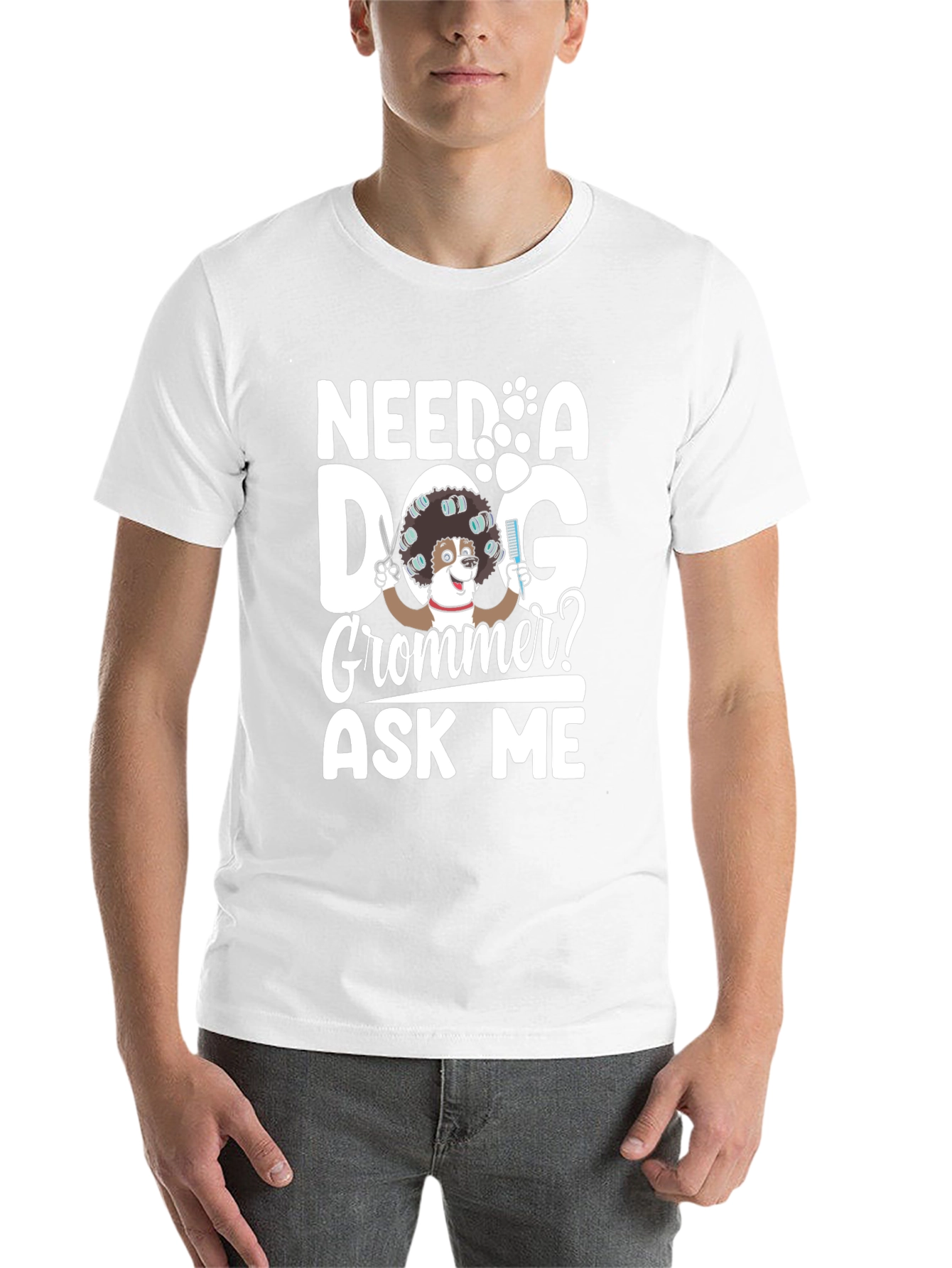 Black Need a Dog Groomer? Funny Pet Grooming T-Shirt view 14