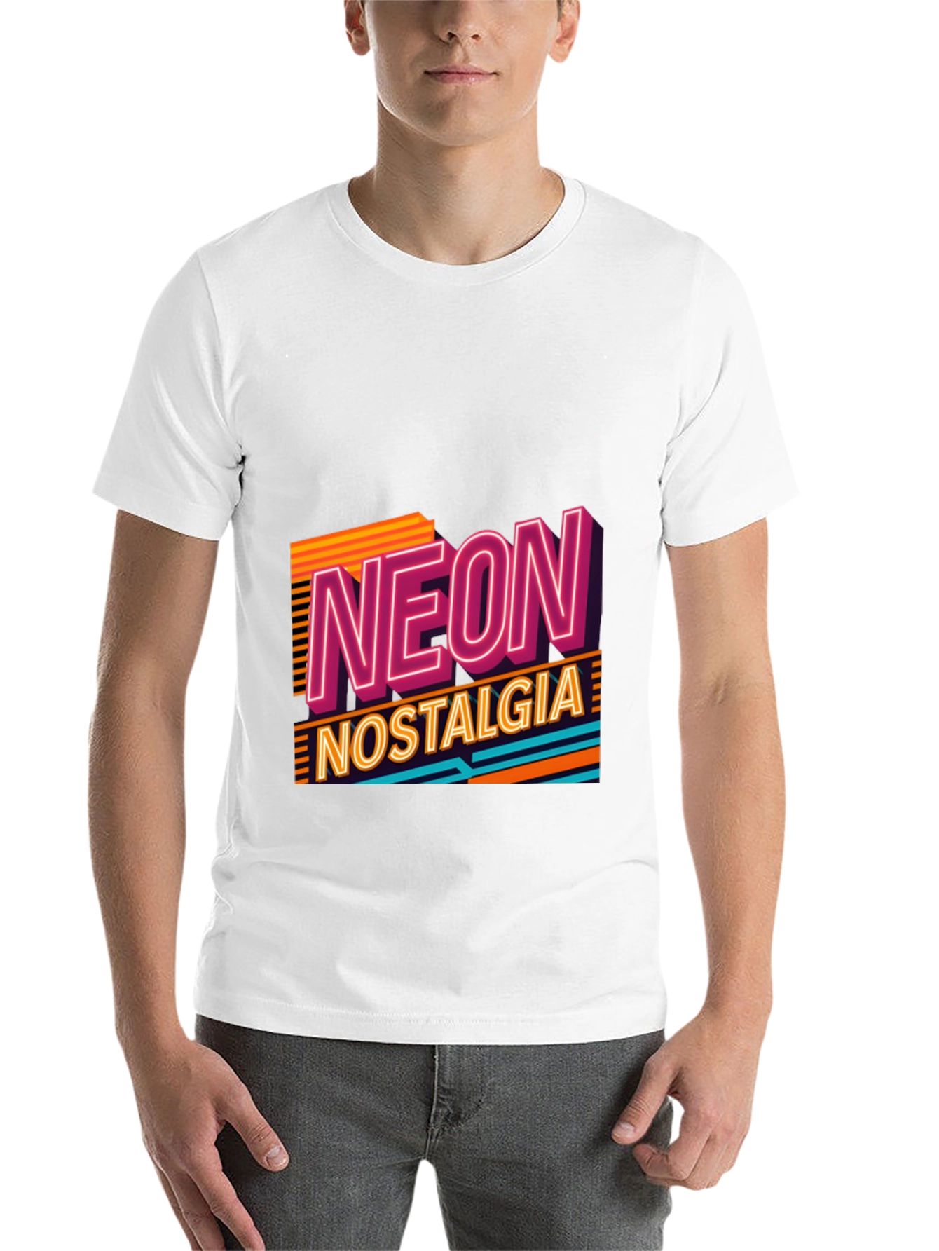 Black Retro Neon Nostalgia Graphic Tee view 14