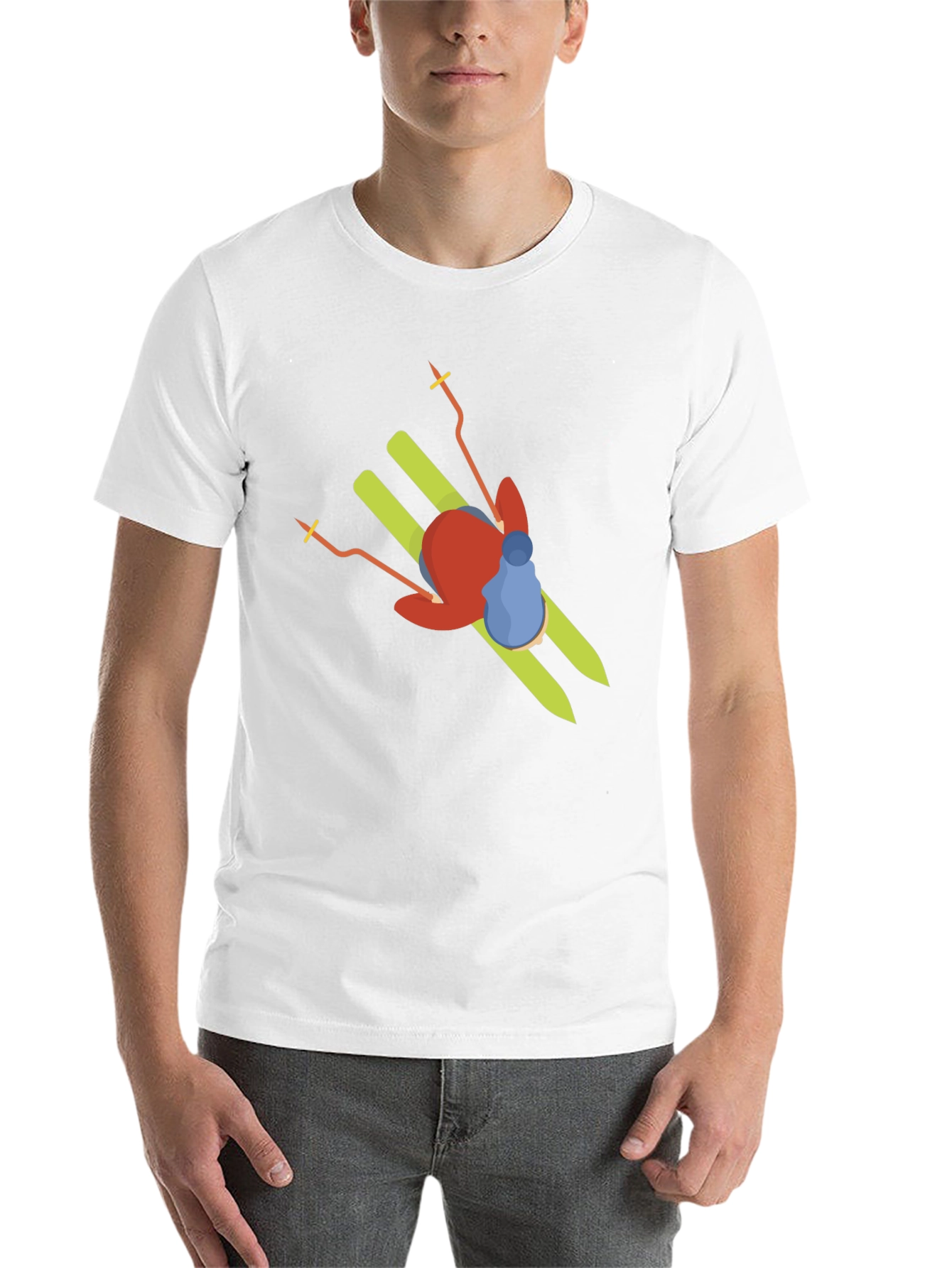 Black Skier Graphic Tee - Unisex Cotton T-Shirt view 14