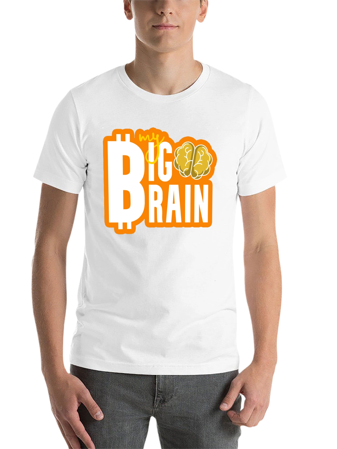 Black My Big Brain Tee - Crypto Investor Genius T-Shirt view 14
