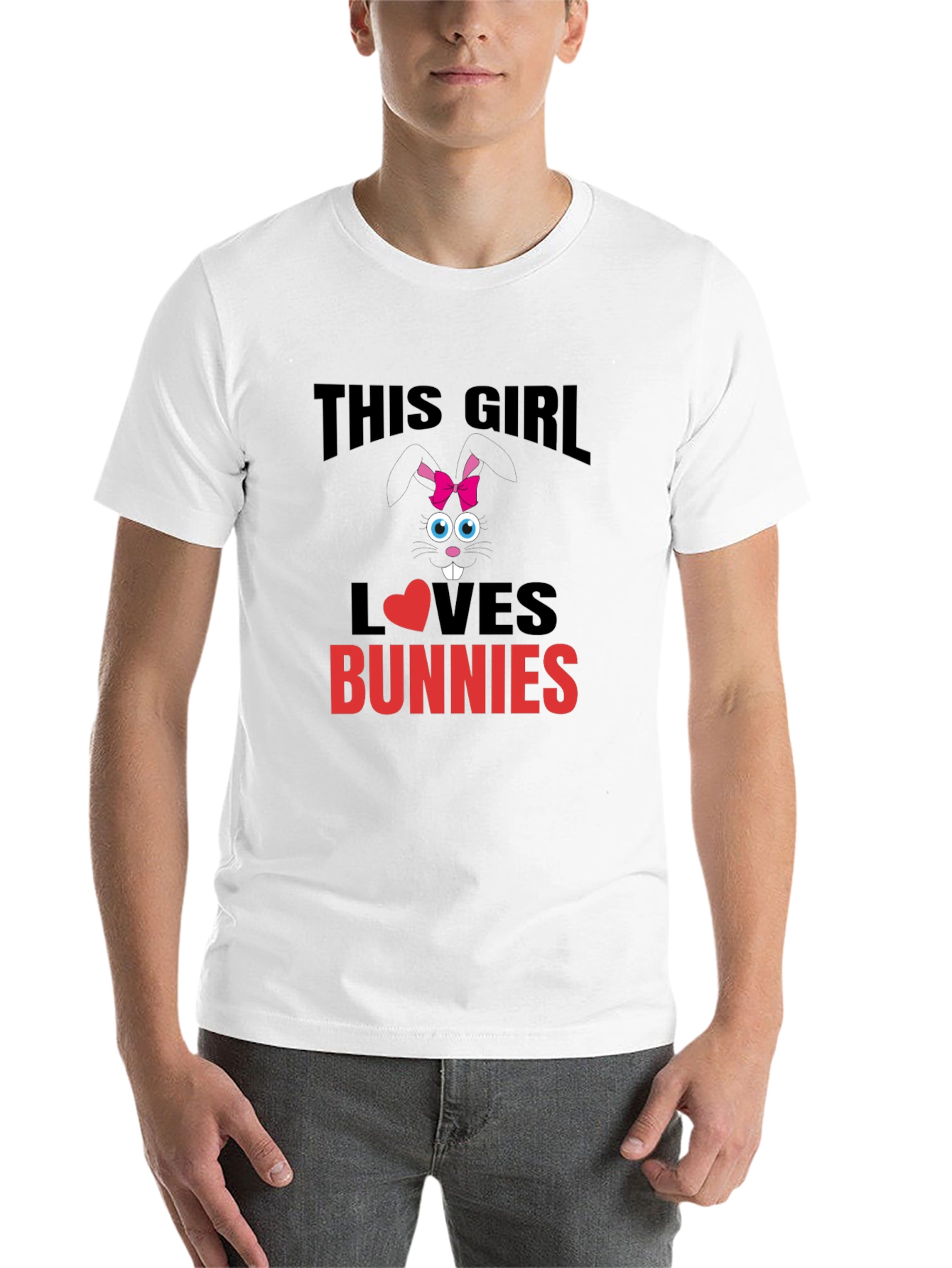 Black This Girl Loves Bunnies T-Shirt - Black Cotton Tee view 14