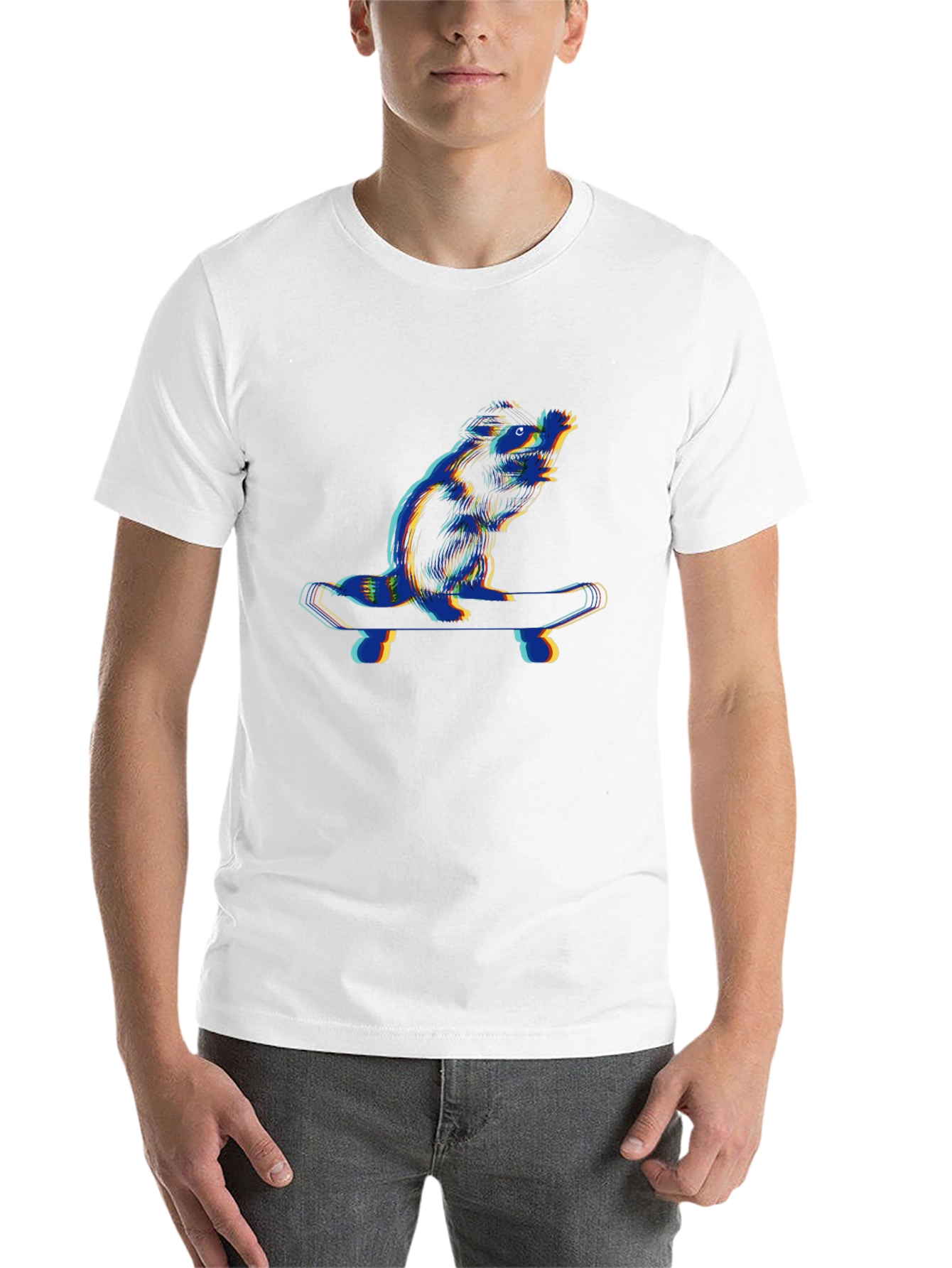 Black Cool Beaver Skateboarder Black T-Shirt view 14