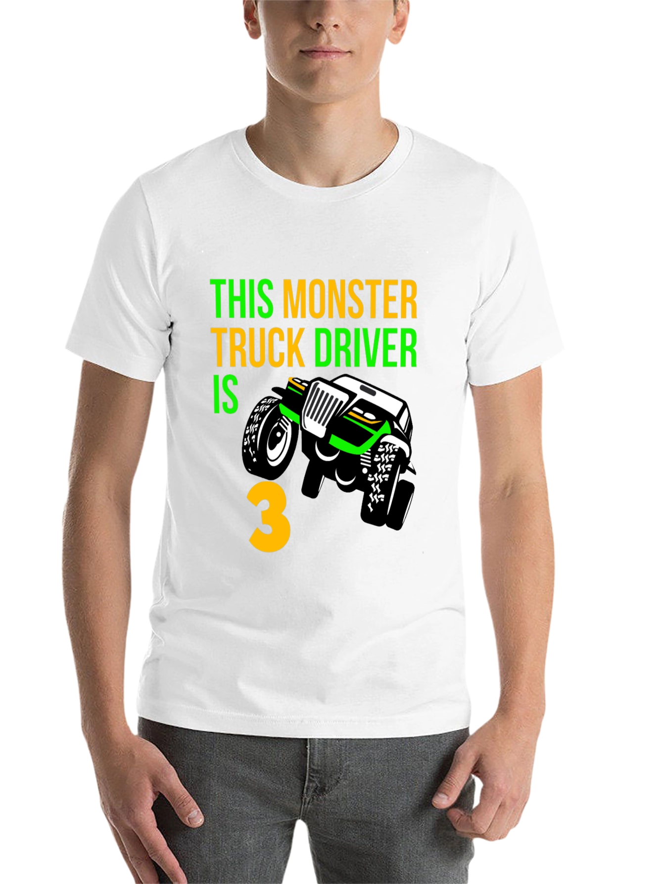Black Monster Truck 3rd Birthday T-Shirt view 14