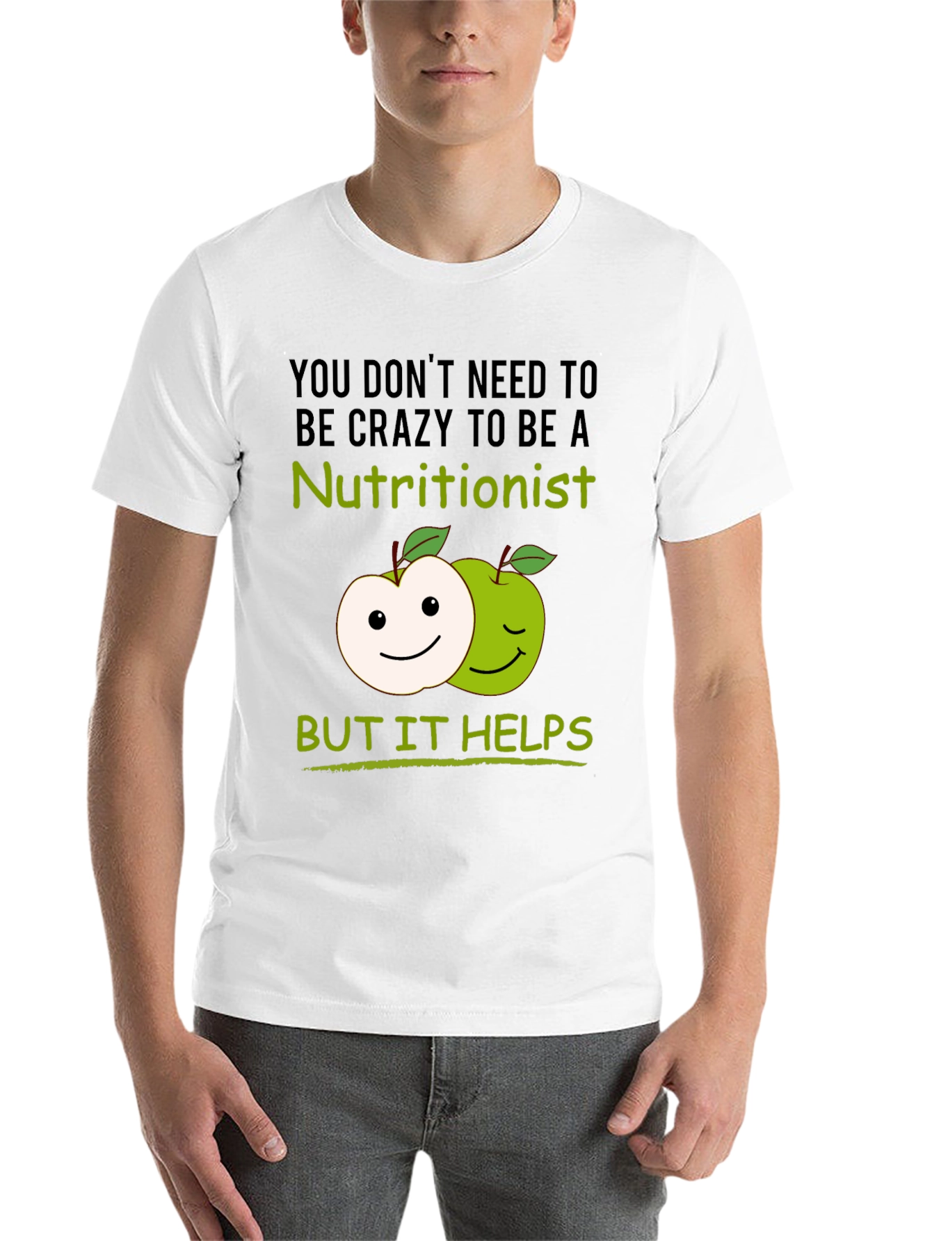 Black Nutritionist Humor T-Shirt - Crazy Helps! view 14