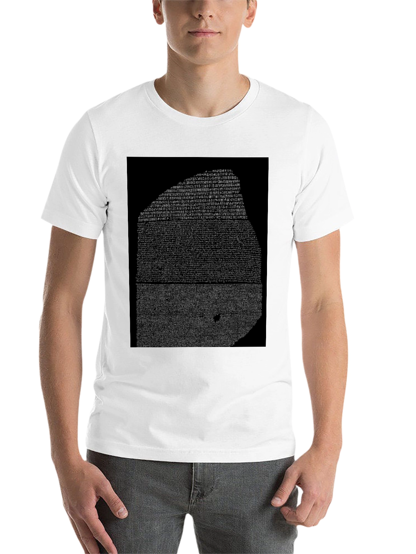 Black Rosetta Stone Graphic Tee - Black Cotton T-Shirt view 14