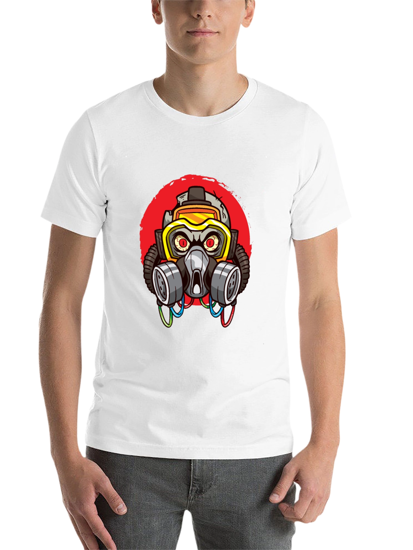 Black Gas Mask Graphic T-Shirt - Cool Streetwear Style view 14