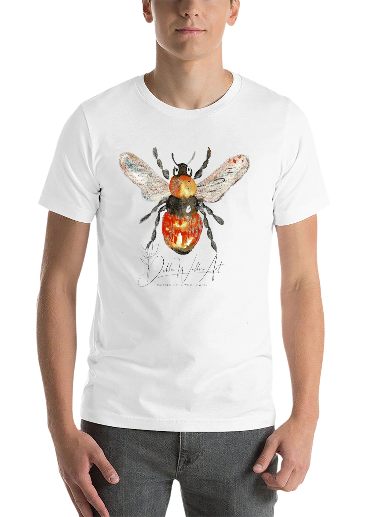 Black Bee Graphic T-Shirt - Artistic Watercolor Design view 14