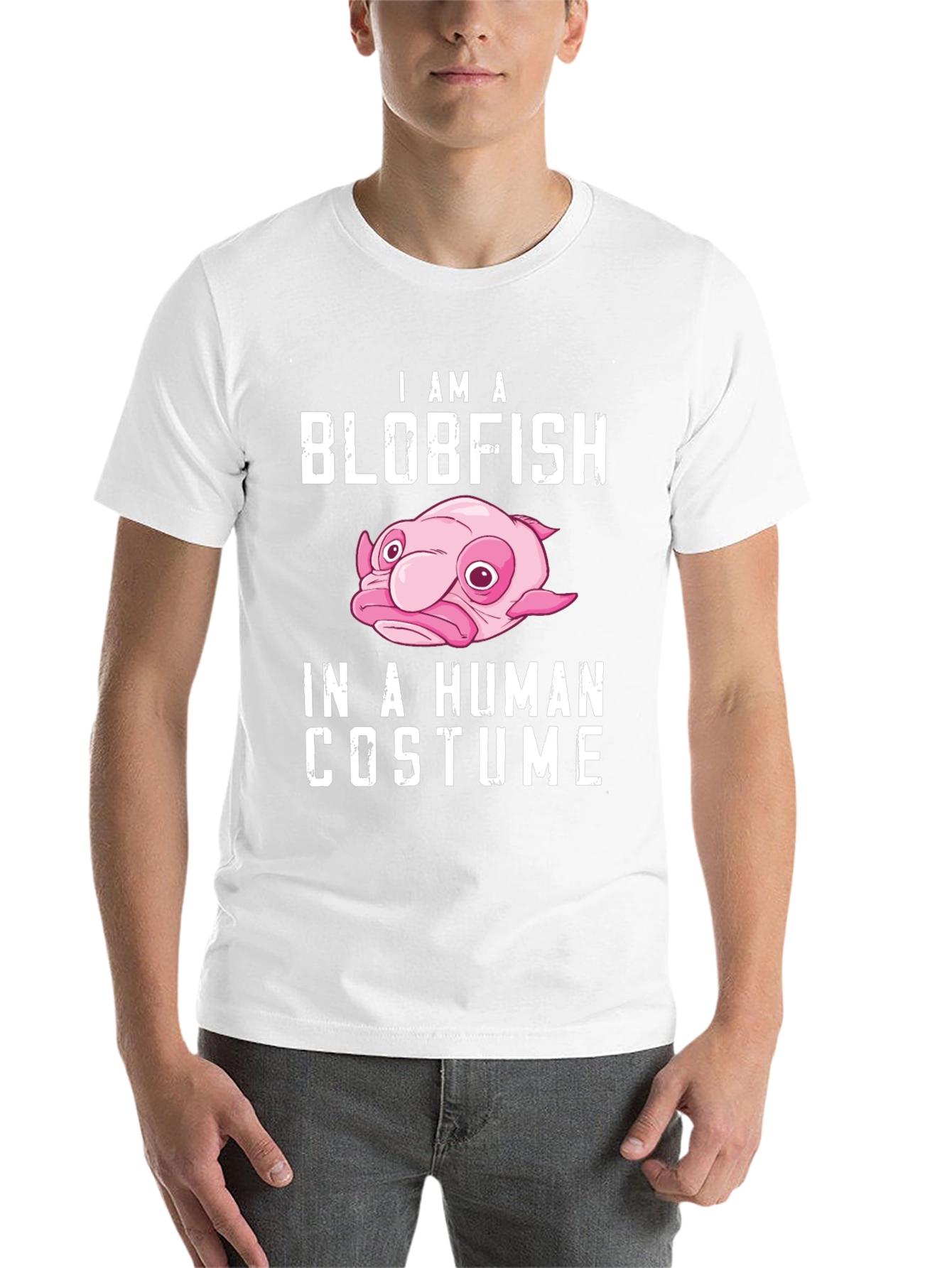 Black Blobfish in Human Costume T-Shirt view 14