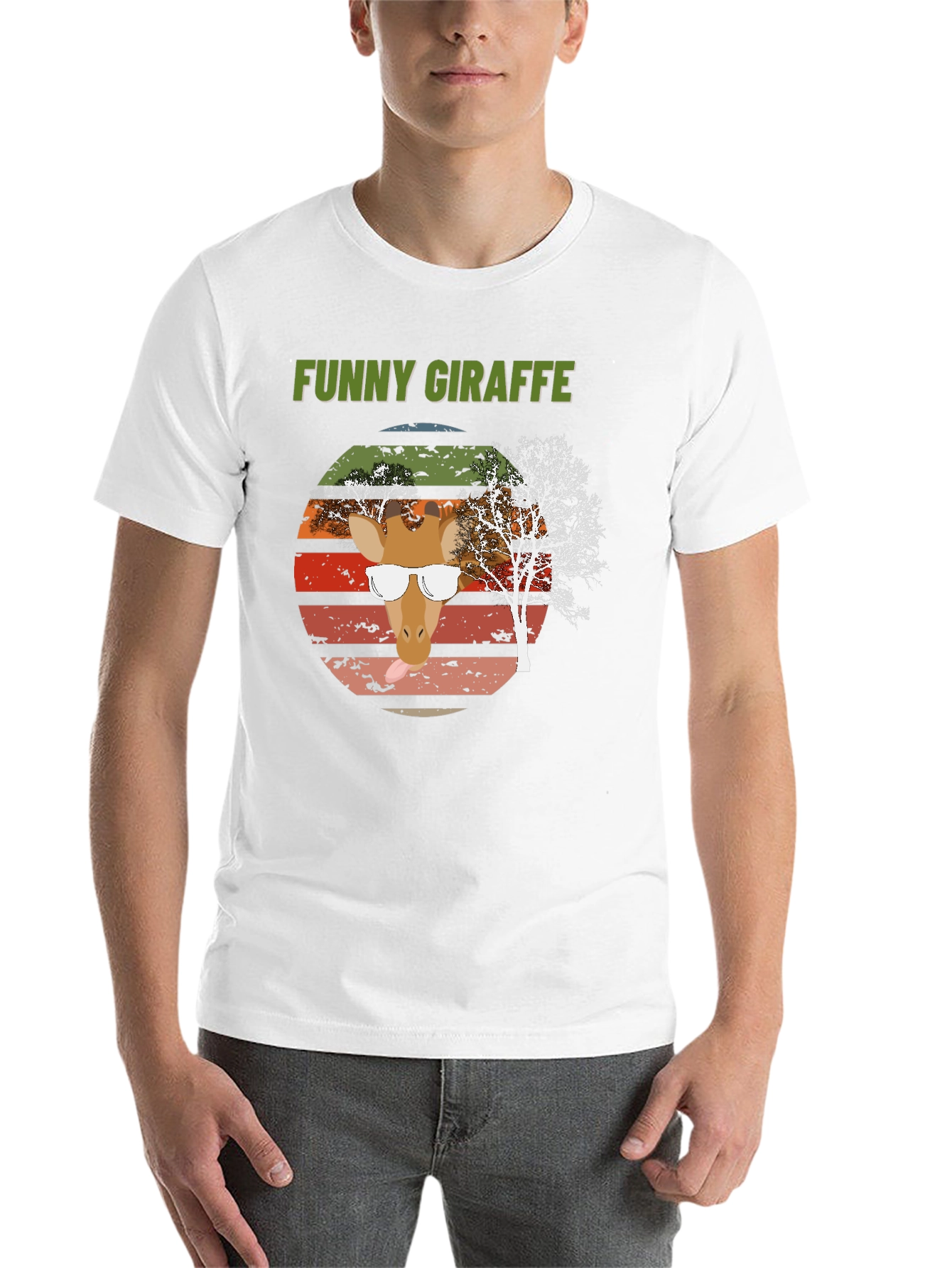 Black Funny Giraffe Graphic Tee - Unique Design view 14