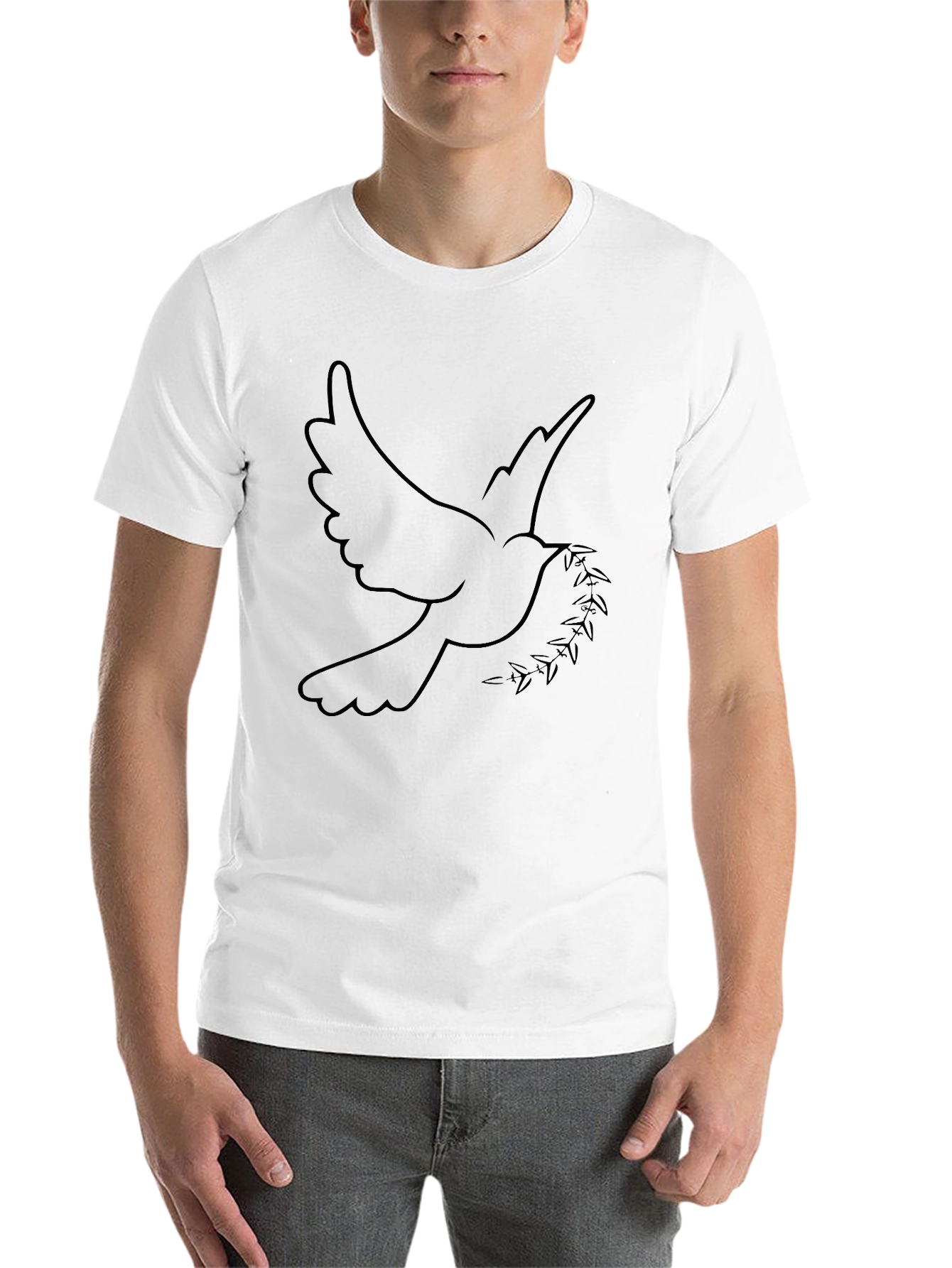 Black Dove Peace Olive Branch Black T-Shirt view 14